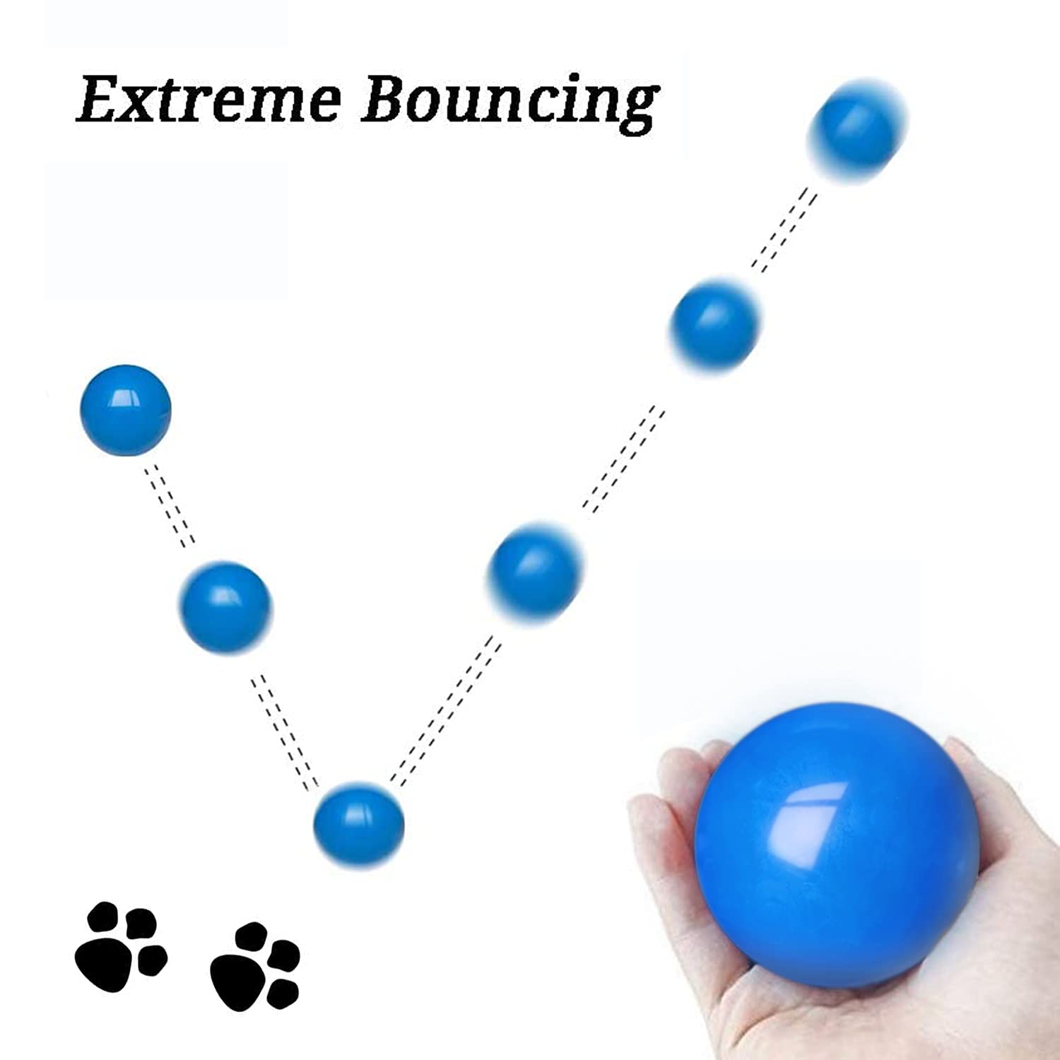 Indestructible Dog Balls for Aggressive Chewers - 100% Safe Non-Toxic Solid Rubber Chew Toys - Floating Durable Bouncy Ball for Medium & Large Breed Dogs - Perfect for Training, Playtime, Fetch & Outdoor Exercise