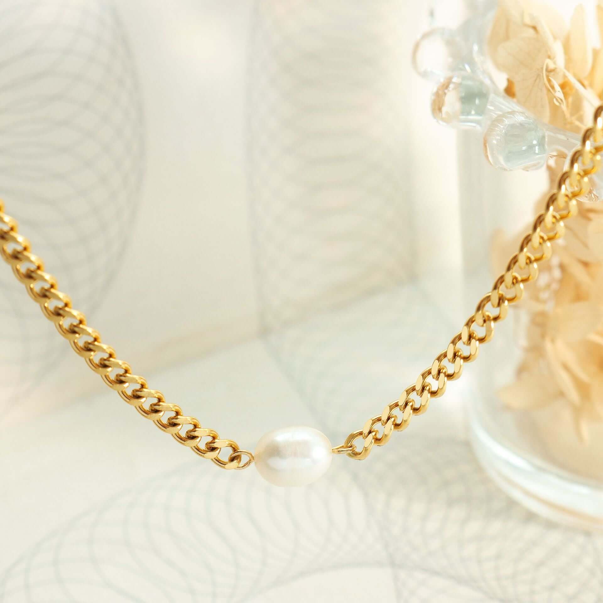 Elegant Modern Freshwater Pearl Gold Chain Necklace for Women | P539 | Perfect for Weddings, Parties & Everyday Wear