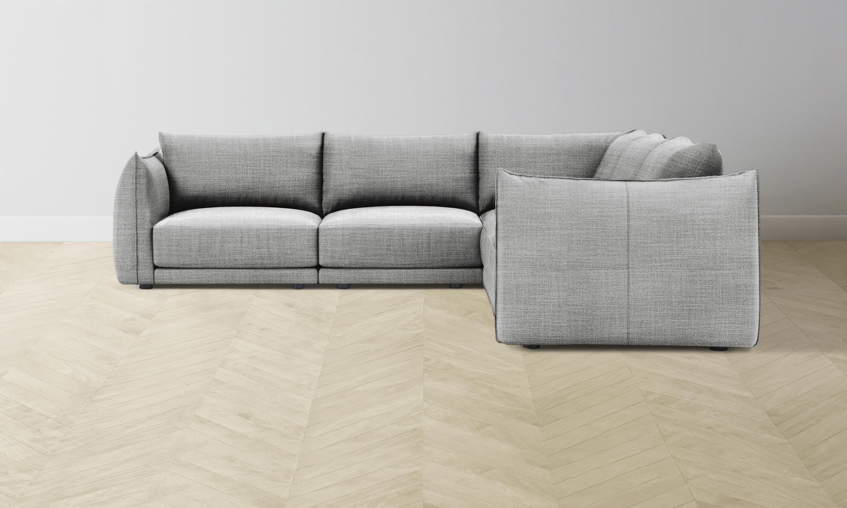 The Jones Modular Sectional Sofa - Performance Textured Tweed Alpine Fabric - Perfect for Living Room, Family Room & Home Theater Seating