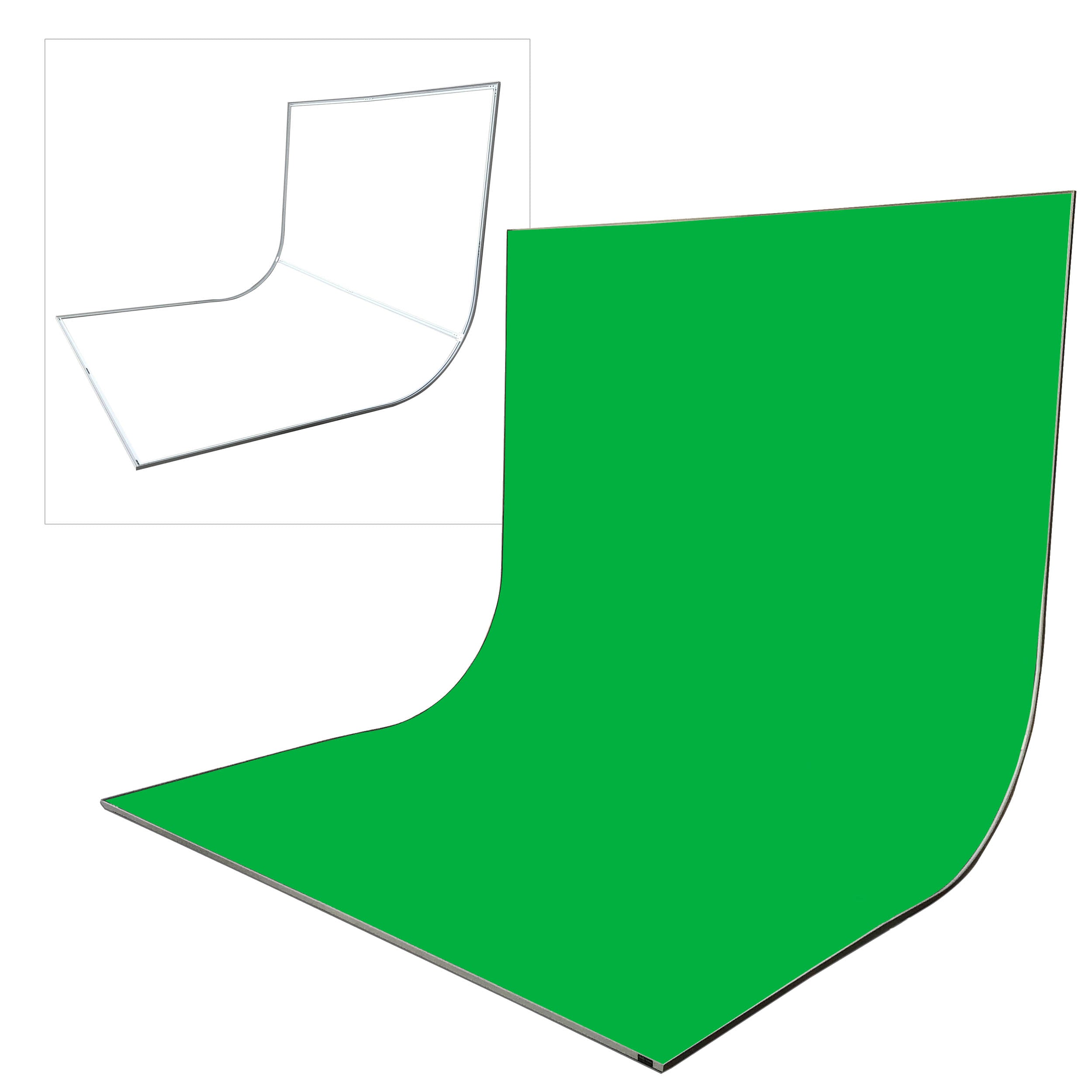 EasiFrame V2 Portable Curved Cyclorama Background Kit - Self-Supporting Infinity Cove for Video & Photography | Chroma Key Green Screen | Perfect for YouTube, TikTok & Product Shoots
