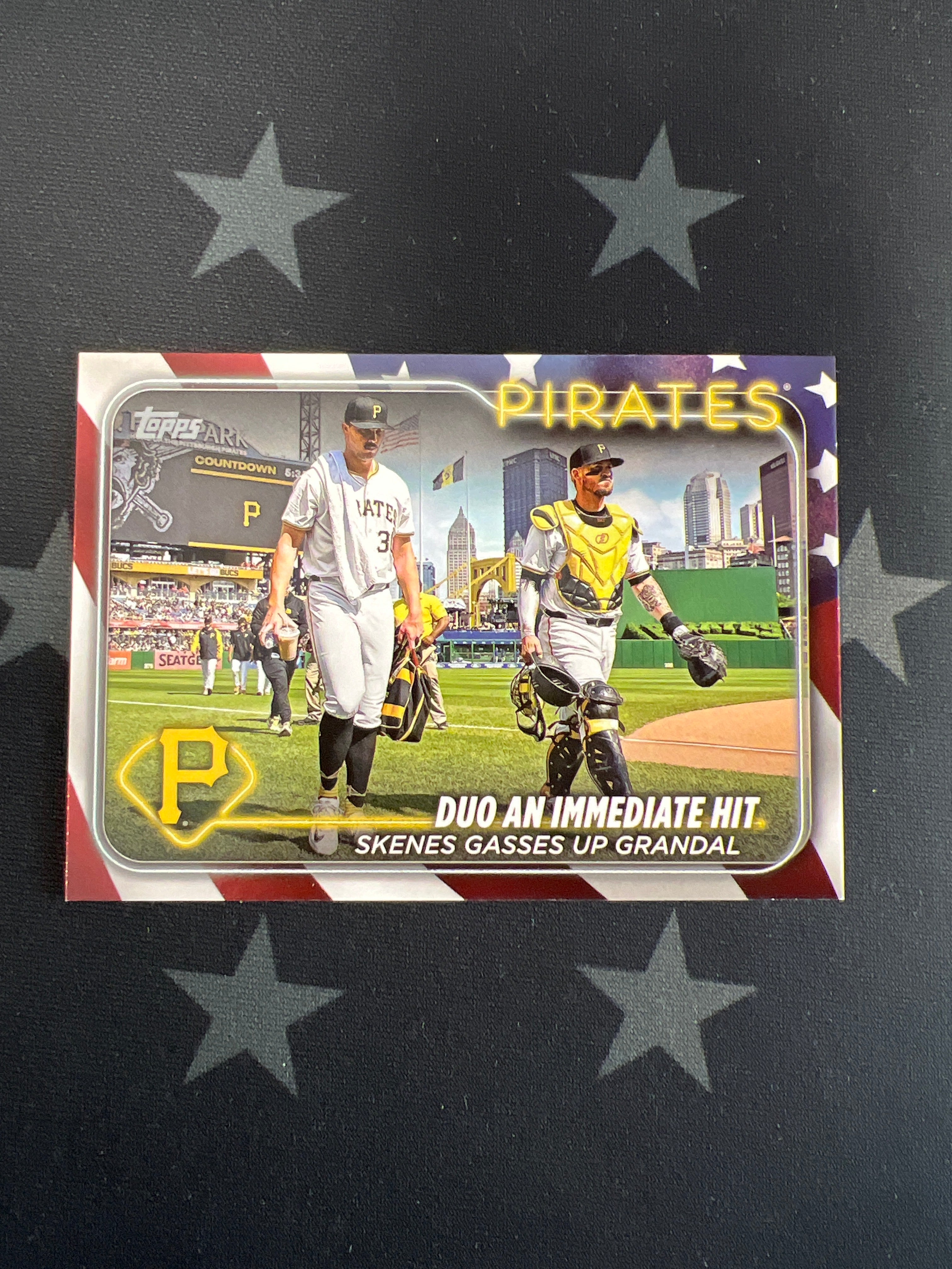 2024 Topps Update Baseball Card #US160 - Paul Skenes & Yasmani Grandal Independence Day Parallel /76 - Rare MLB Collectible for Sports Fans & Card Investors | Perfect for Trading, Displaying, and Memorabilia Collections