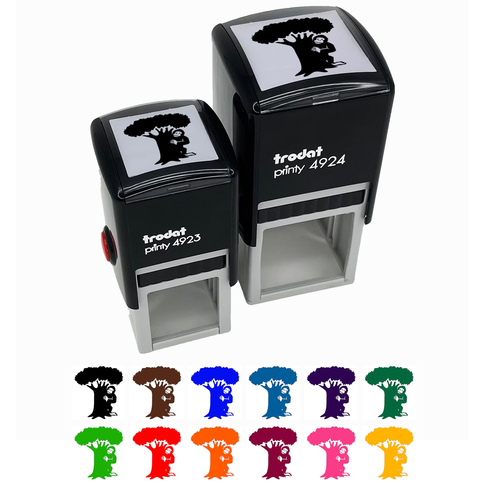 Bigfoot Sasquatch Hiding Behind Tree Self-Inking Rubber Stamp - 1 Inch Small Stamp with Black Ink - Perfect for Scrapbooking, Journaling, and DIY Crafts