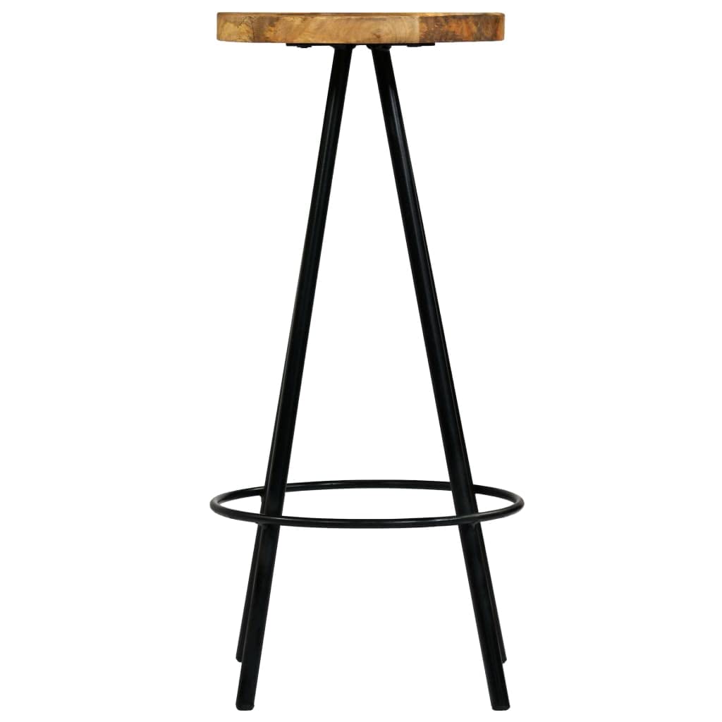 4-Piece CHARMMA Solid Mango Wood Bar Stools Set (18.28KG) - Rustic Kitchen Island, Breakfast Nook & Home Bar Seating
