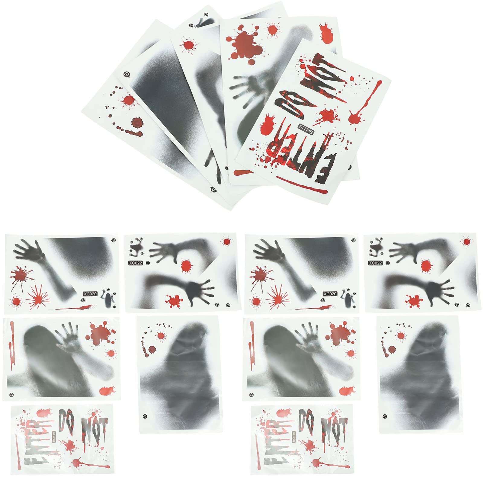 Scary Halloween Window Decorations - 3-Pack Bloody Window Stickers, Creepy Wall Decals & Window Clings - Spooky Home Decor for Halloween Party, Haunted House & Trick-or-Treating