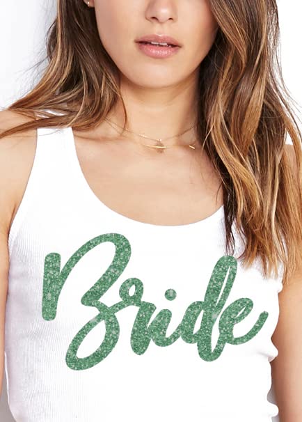 Sparkly Rhinestone Sash Tops for Brides & Bridal Party - Bride, Bridesmaid, Maid of Honor & Bachelorette Squad Tank Tops | Perfect for Wedding Showers, Bachelorette Parties & Bridal Events
