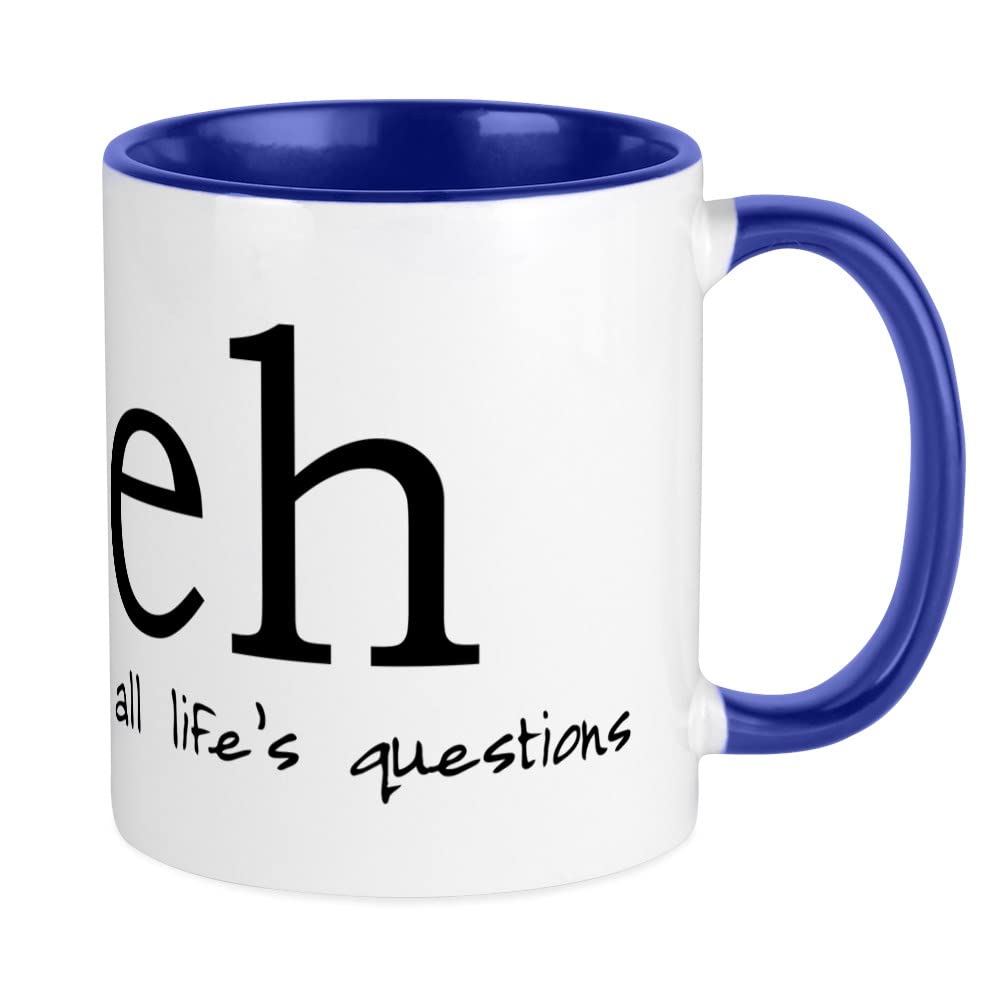 11 oz Ceramic Coffee Mug & Tea Cup - Funny Meh Design by CafePress - Perfect for Home, Office, or Gifts