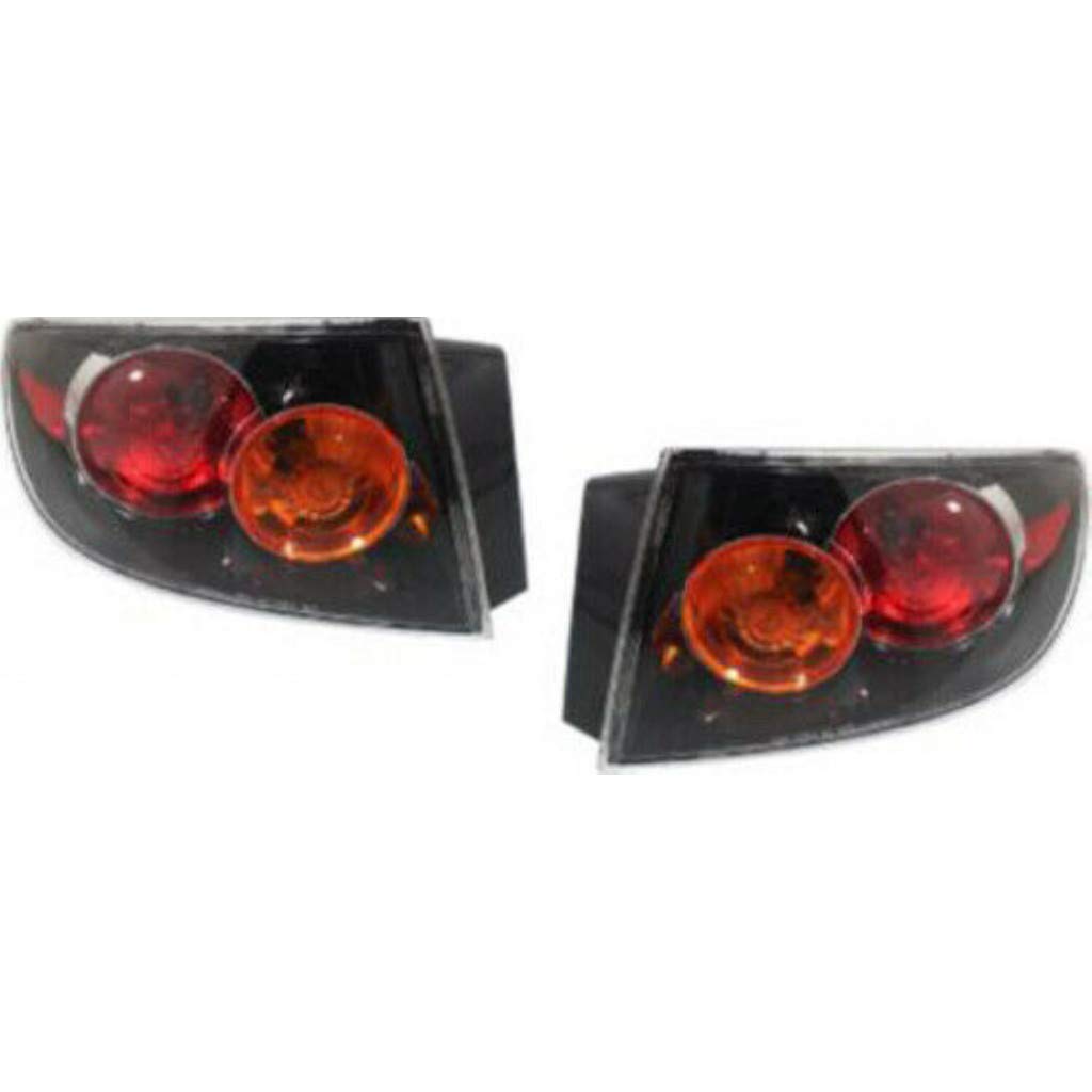 2004-2006 Mazda 3 Tail Lights Pair - Driver & Passenger Side with Bulbs - Direct Replacement for MA2800127 MA2801127 - Perfect for Night Driving & Enhanced Vehicle Safety