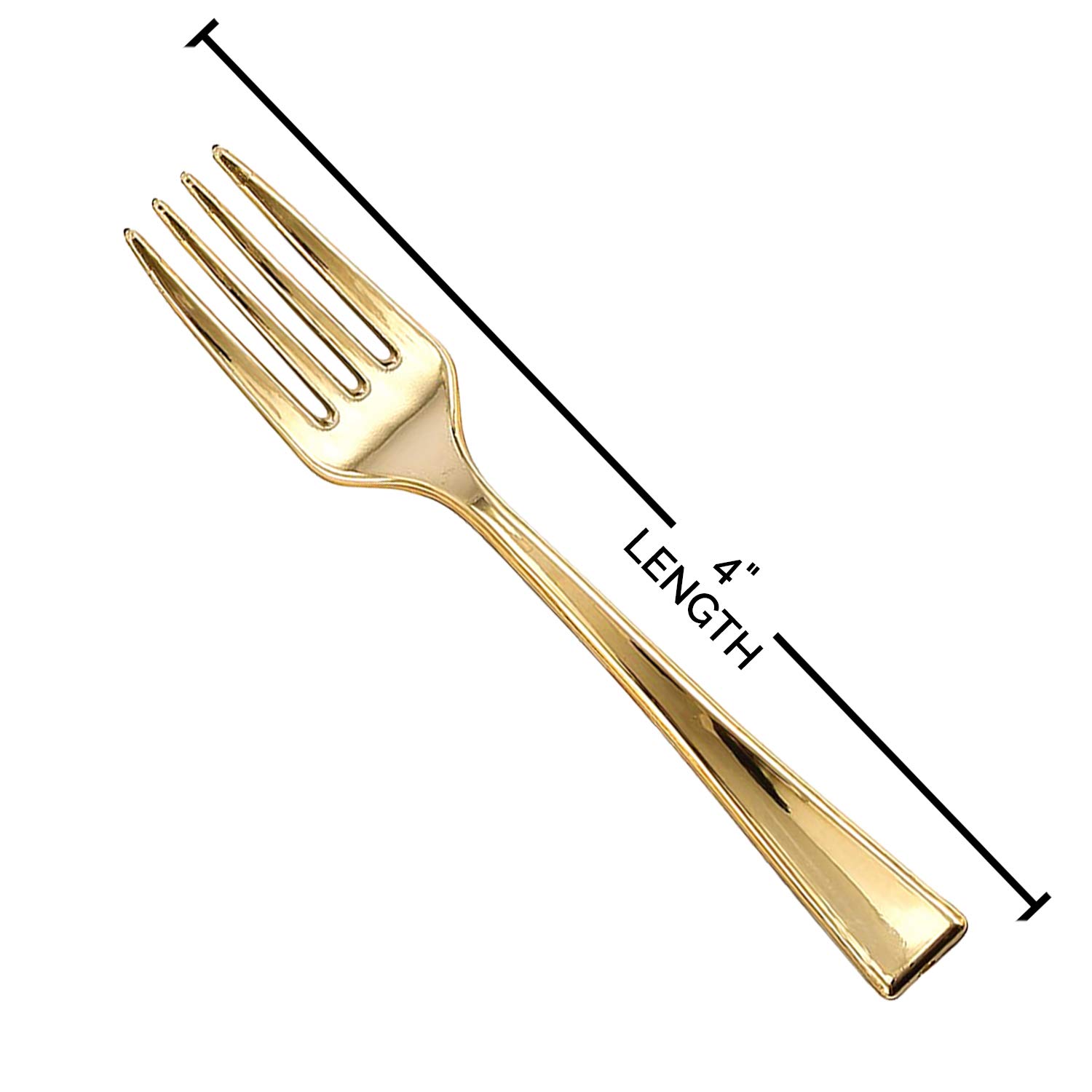 600 Pcs Disposable Plastic Gold Forks 4
