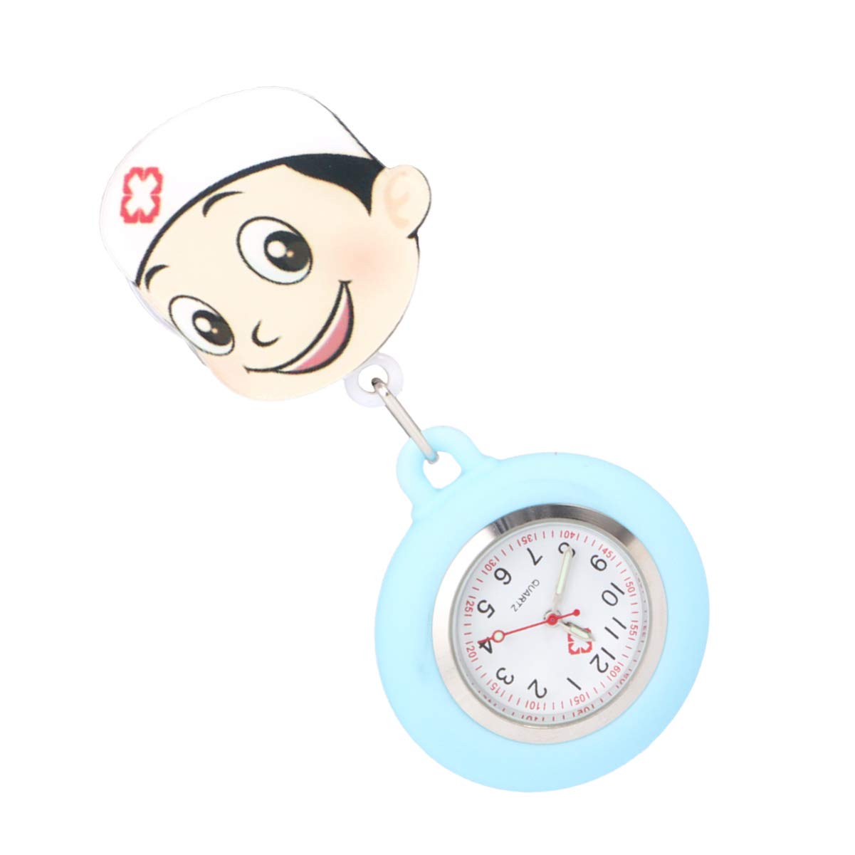 Scicalife 1pc Cartoon Pocket Watch - Retractable Nurse Watch with Chain, Mini Hanging Watch for Kids & Adults (Pink) | Perfect for Nurses, Medical Students, Costume Accessories & Vintage Collectors