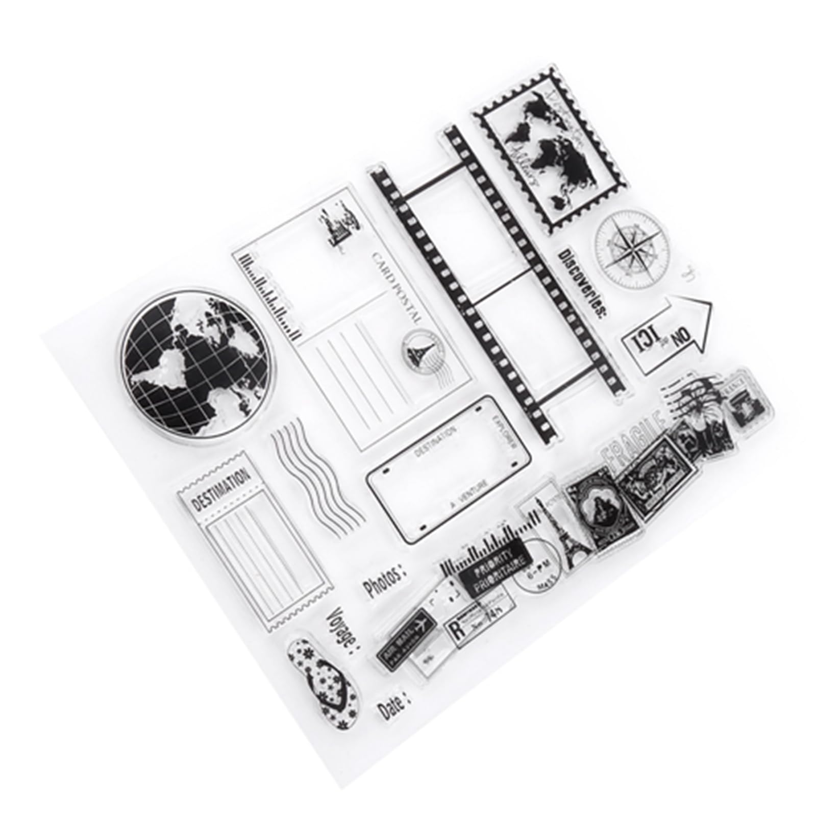 Transparent Silicone Clear Stamps for DIY Scrapbooking, Photo Cards & Albums - Cartoon Earth Design - Perfect for Card Making, Journaling & Craft Projects