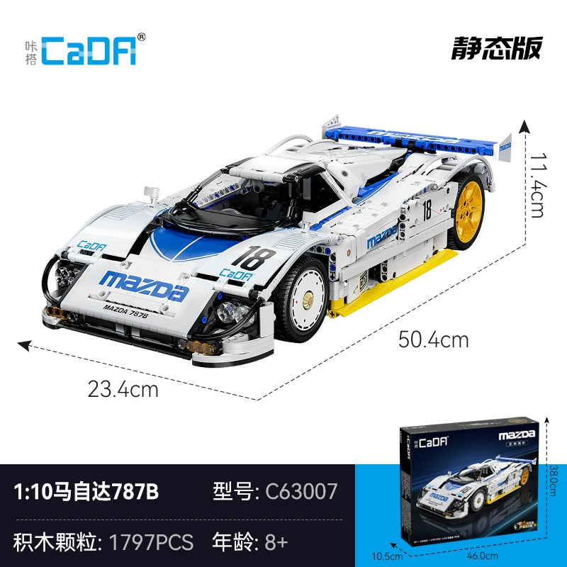 CaDA C63007 Mazda 787B 1:10 Scale Model Building Kit - 1797 Pieces Collector's Edition for Adults & Teens - Perfect for Display, Racing Enthusiasts & Model Car Lovers