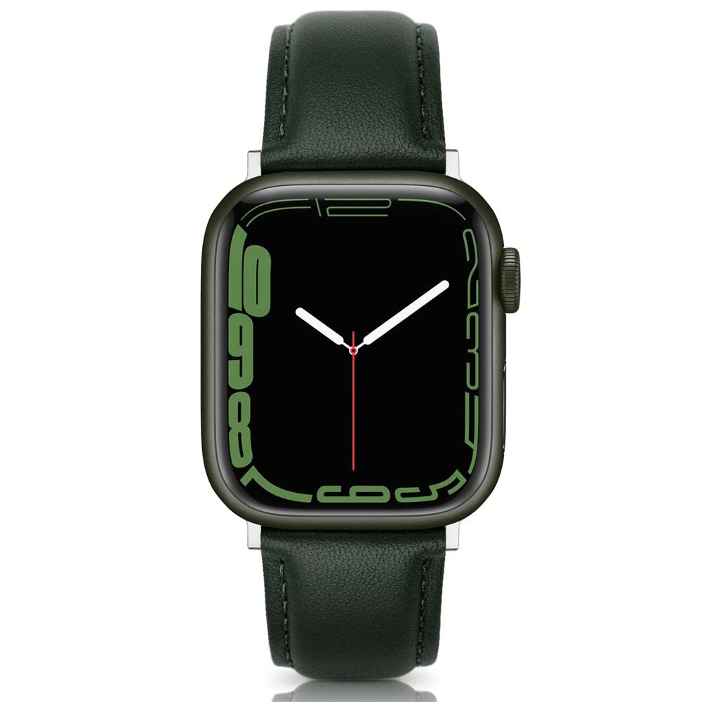 Premium Genuine Leather Apple Watch Band 42mm 44mm 45mm - Soft Top Grain Leather Strap Compatible with Apple Watch Series 9/8/7/6/5/4/3/2/1/SE - Stylish Replacement Band for Men & Women - Perfect for Work, Gym & Everyday Wear