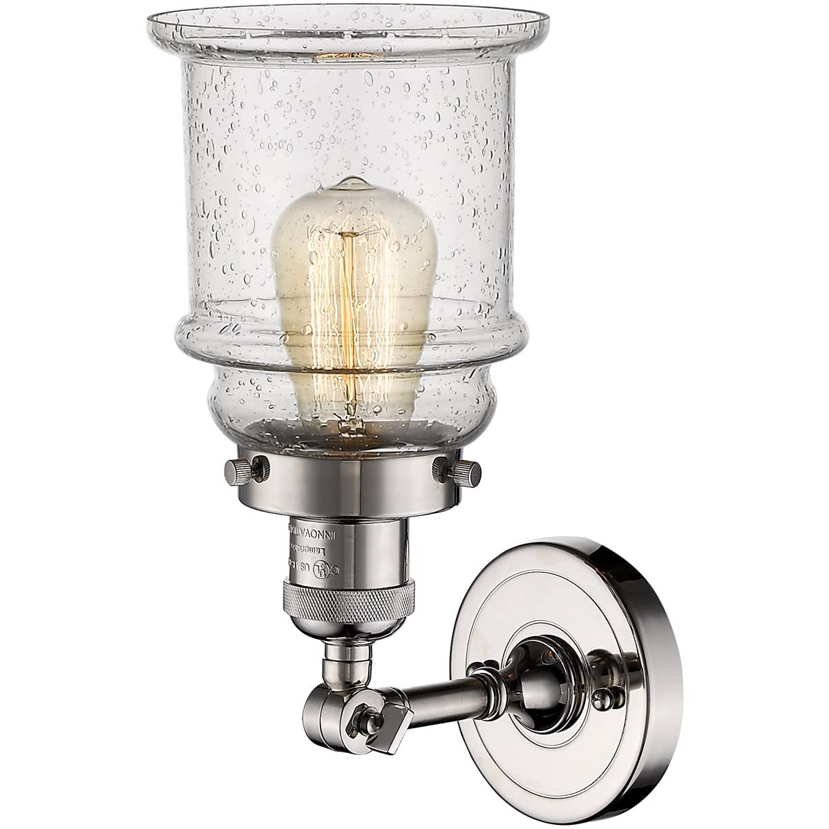 INNO203-PN-G184-LED Modern LED Wall Sconce Light Fixture in Polished Nickel Finish - Perfect for Bedroom, Hallway, and Living Room Lighting
