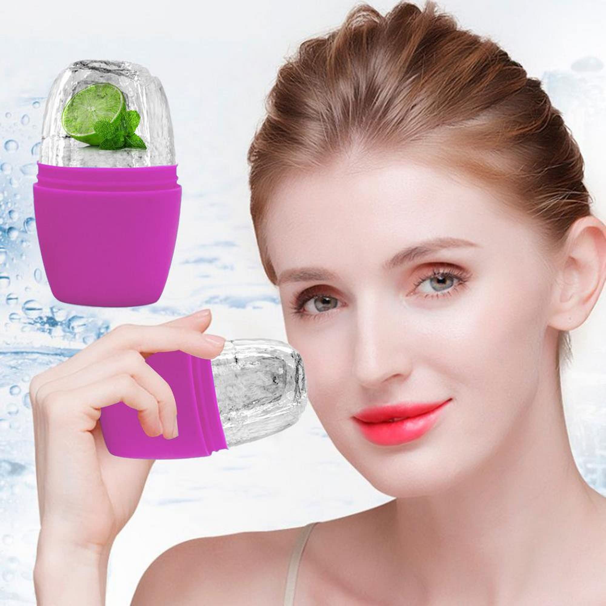 AUGEN Ice Roller for Face - Cooling Face Massager to Enhance Skin Glow, Shrink Pores & Tighten Skin | Reusable Facial Ice Treatment for Puffiness & Dark Circles | Perfect for Morning Routine & Post-Workout Recovery (Pink)