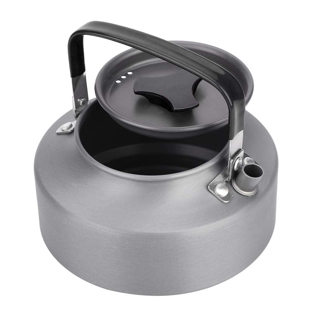 Portable Camping Tea Kettle - Stainless Steel Travel Tea Pot for Outdoor Adventures, Hiking, Backpacking & Home Kitchen Use (Black) - Perfect for Campfire Brewing & RV Trips