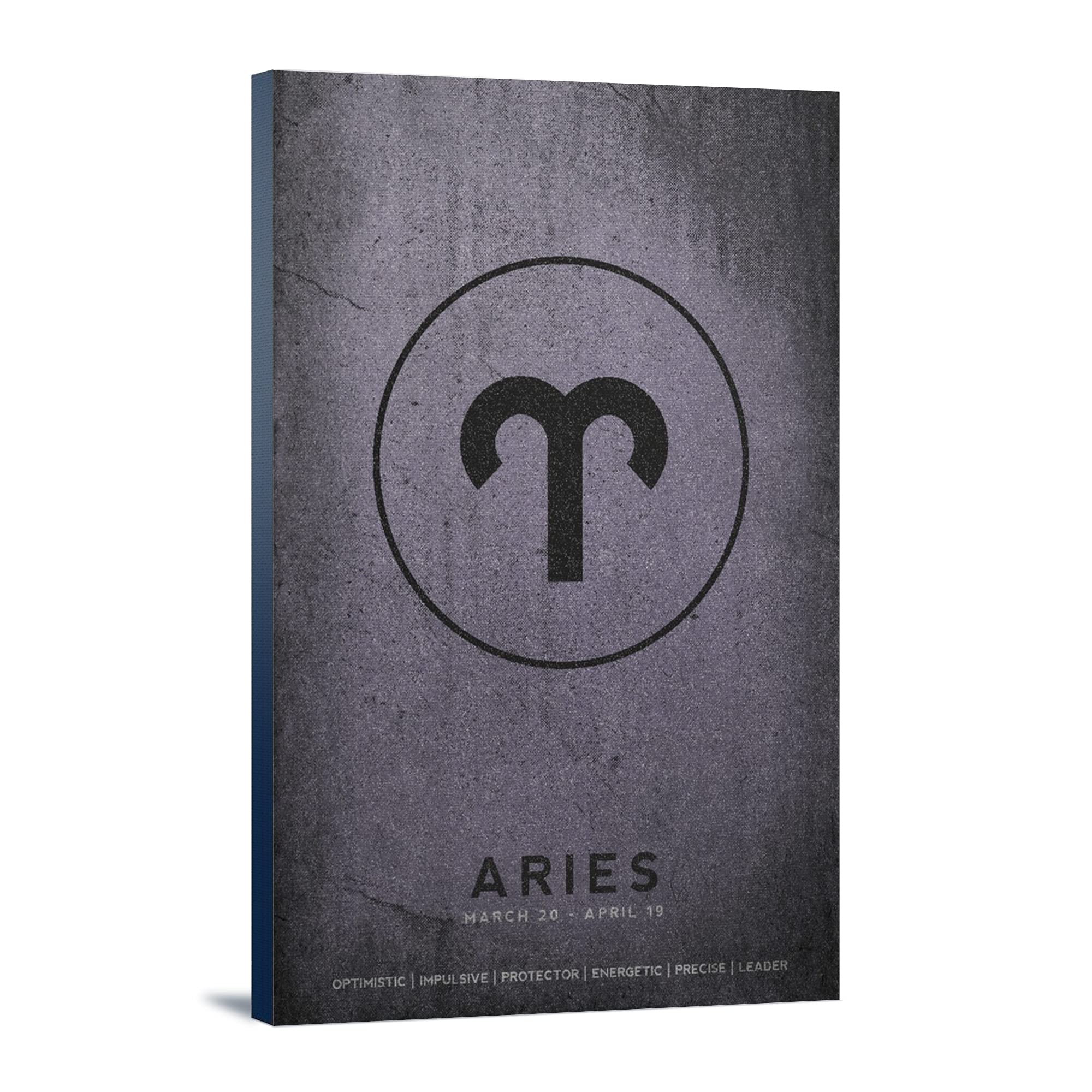 Lantern Press Aries Zodiac Sign Wall Art - 16x24 Wrapped Canvas Print for Home & Office Decor | Perfect for Astrology Lovers & Modern Interior Design