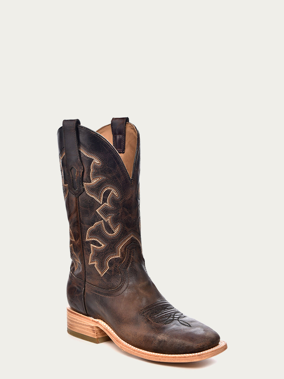 Men's Embroidered Moka Square Toe Cowboy Boots - Western Style Boots for Country Dancing, Rodeo & Casual Wear