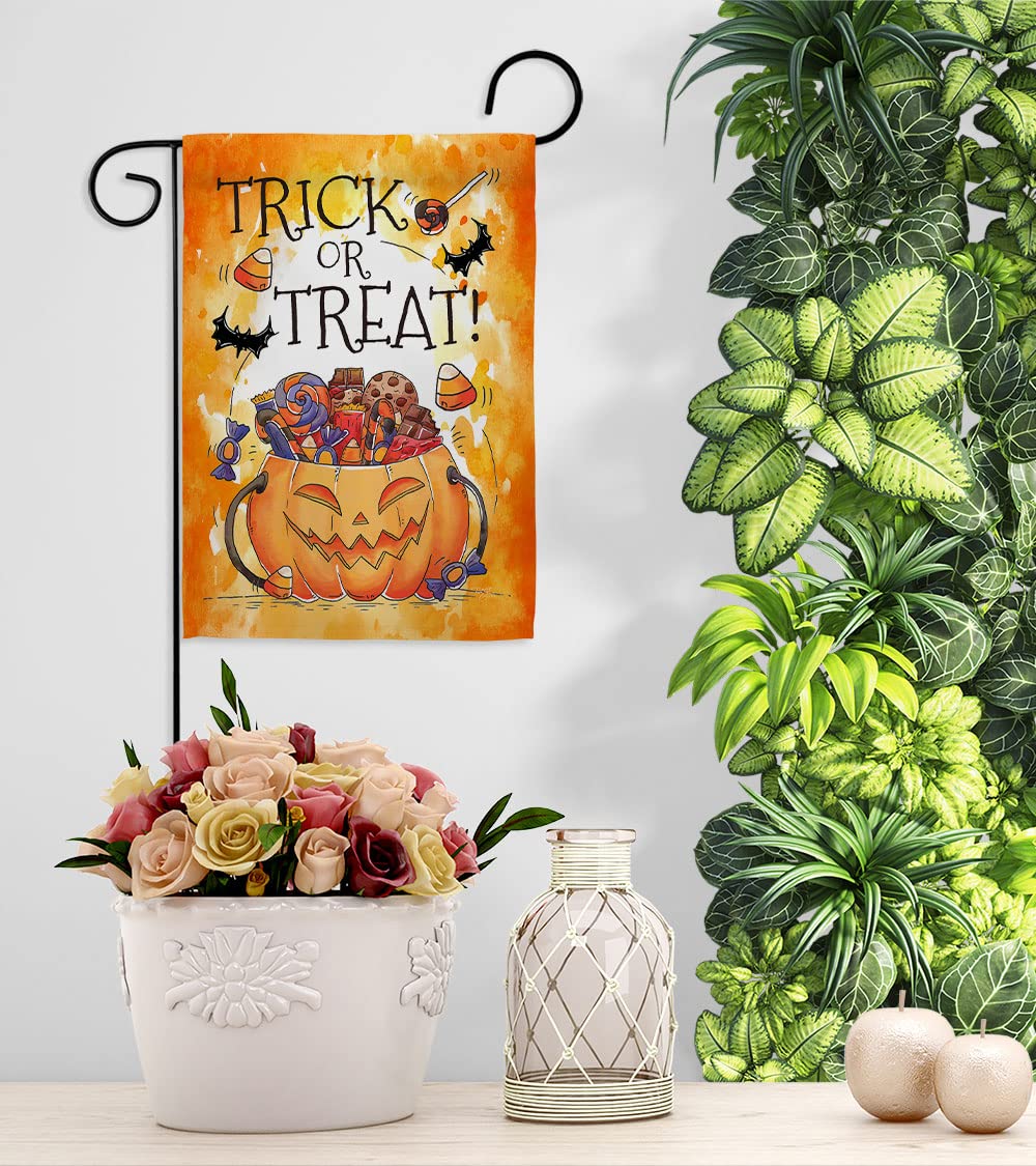 Halloween Garden Flag - Trick or Treat Decor for Fall