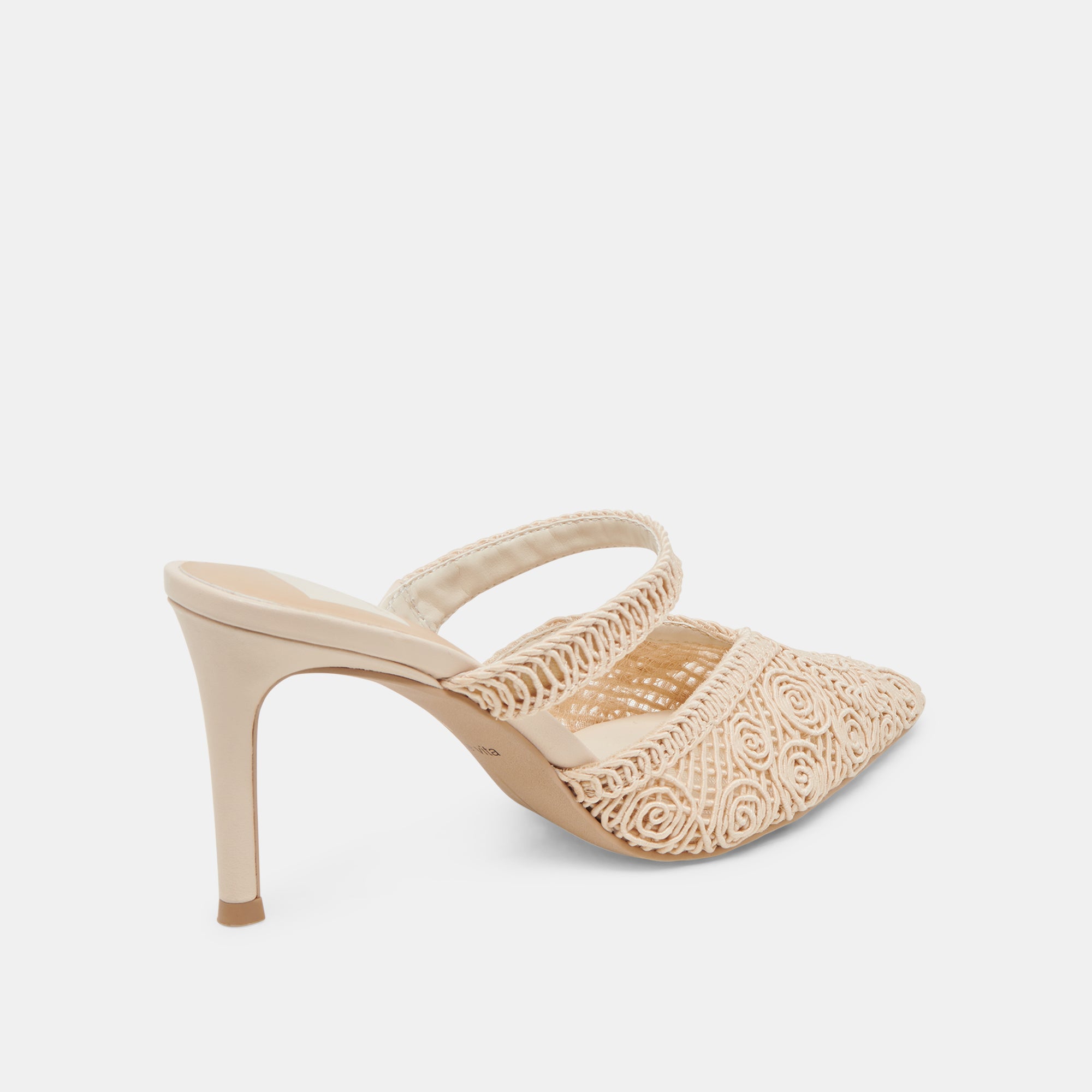 KASSY Women's Natural Macrame Heels - Comfortable Bohemian Style Sandals for Summer, Beach, and Casual Outings