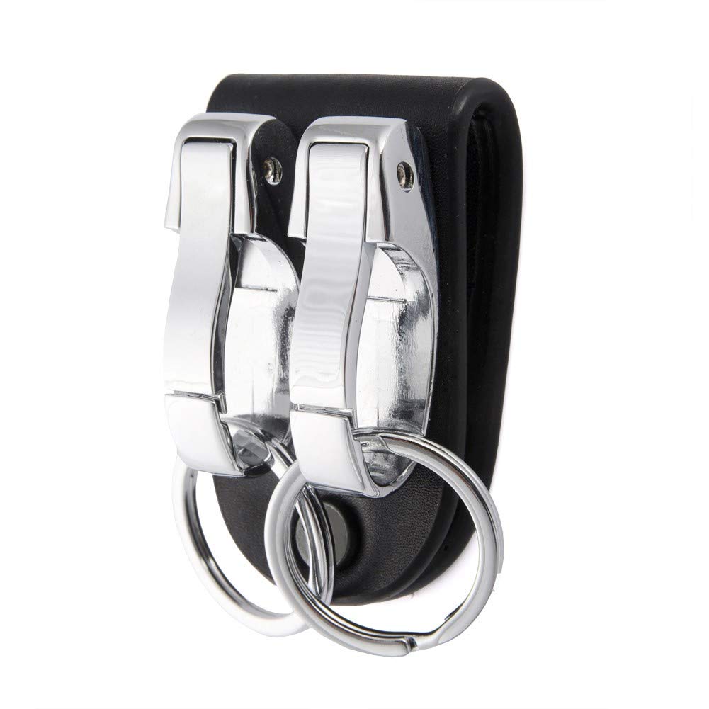 Premium Leather Belt Loop Keychain with 2 Detachable Clips & Key Ring - Durable Belt Key Holder for Men & Women - Perfect for Outdoor Activities, Hiking, and Everyday Carry