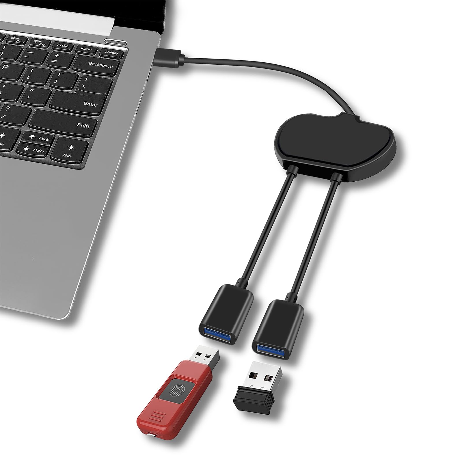 3-Port USB 3.0 Hub Extender Splitter Adapter for Laptop, Keyboard, Mouse, SSD & Flash Drives - High-Speed Data Transfer & Multi-Device Connectivity for Home Office & Gaming Setup