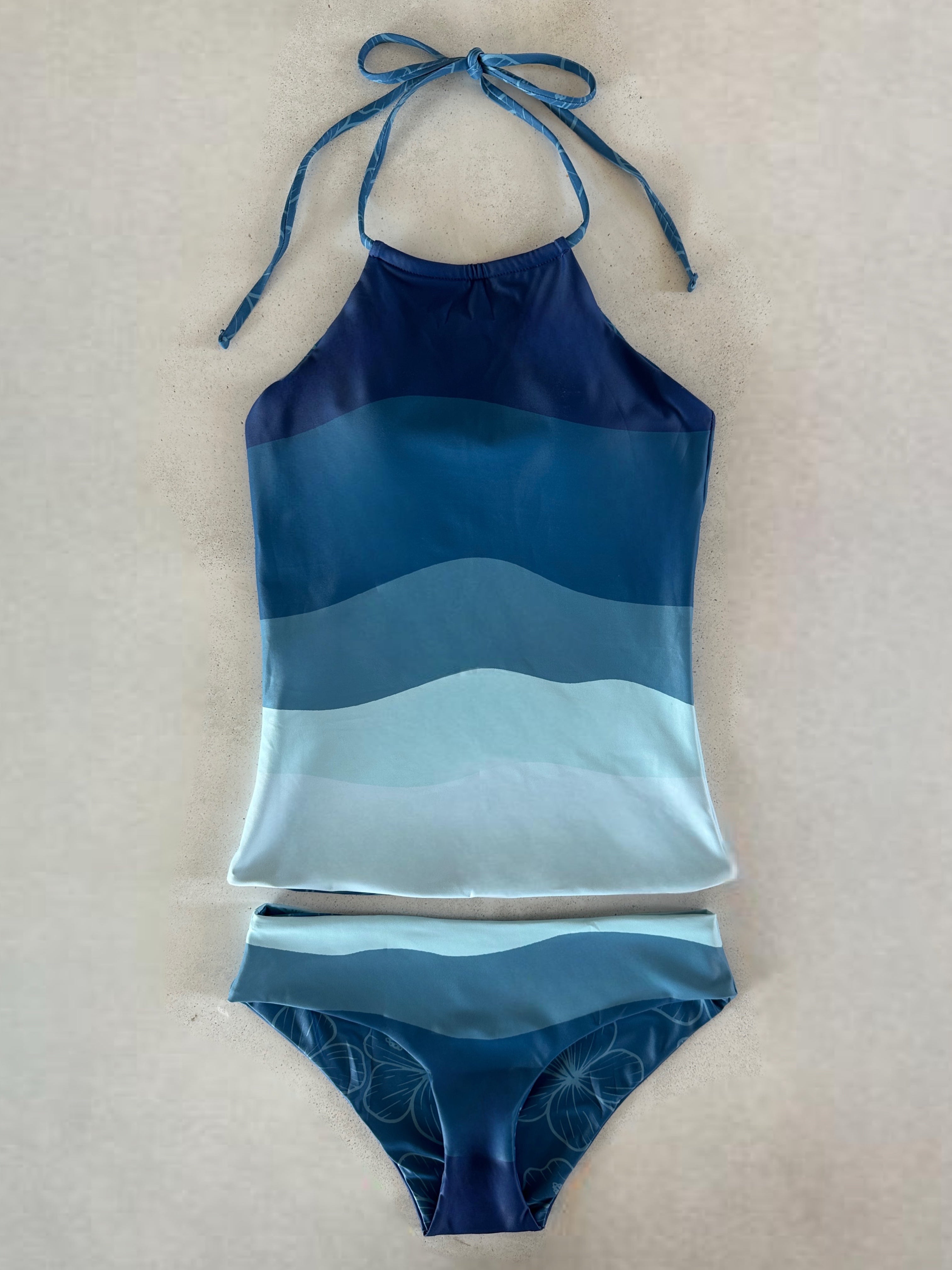 Flora Tween Reversible Tankini Swimsuit for Girls - 2-in-1 Adjustable Bikini Top & Swim Shorts - Perfect for Pool, Beach & Summer Water Activities