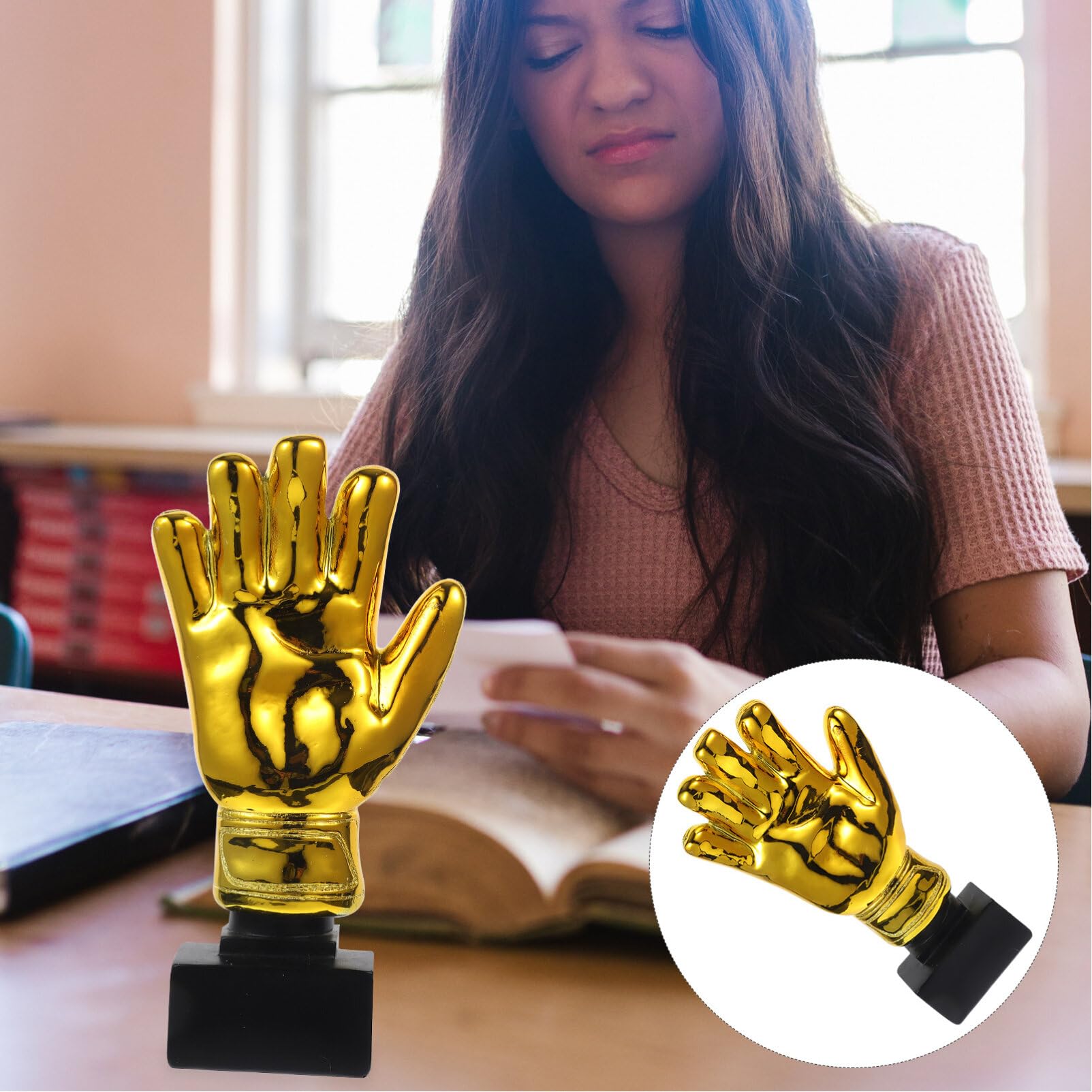 Gold Plated Goalkeeper Trophy Cup with Resin Base - Soccer Goalie Gloves Design for Awards, Prizes & Tournaments | Perfect for Soccer Matches, Sports Banquets & Championship Celebrations