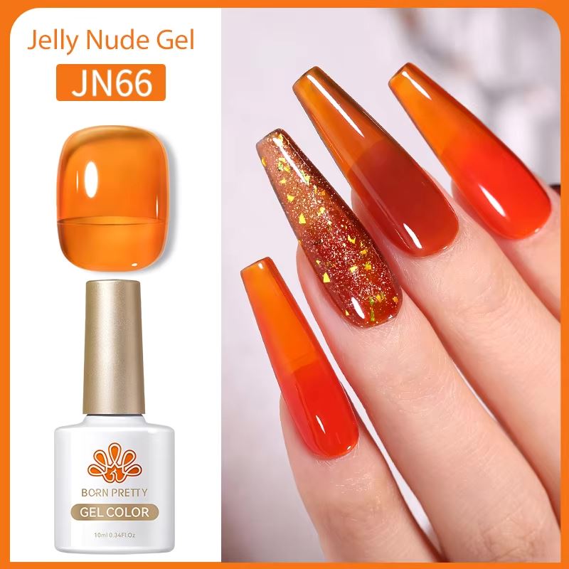 Born Pretty Jelly Nude Gel Polish - Long Lasting Soak Off UV LED Nail Polish for Salon & Home Manicure - Perfect for Weddings, Parties & Everyday Wear