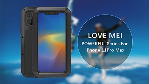 Love Mei Premium Aluminum Metal Armor Case for iPhone 11 Pro Max - Heavy Duty Shockproof & Dirtproof Full Body Protection (Silver) | Perfect for Outdoor Adventures, Construction Work & Extreme Sports