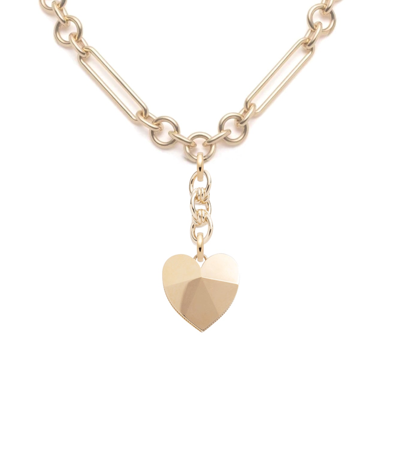 Facets of Love Midsized Mixed Clip Chain Necklace - Elegant Layering Jewelry for Women, Perfect Gift for Valentine's Day, Anniversary & Everyday Wear