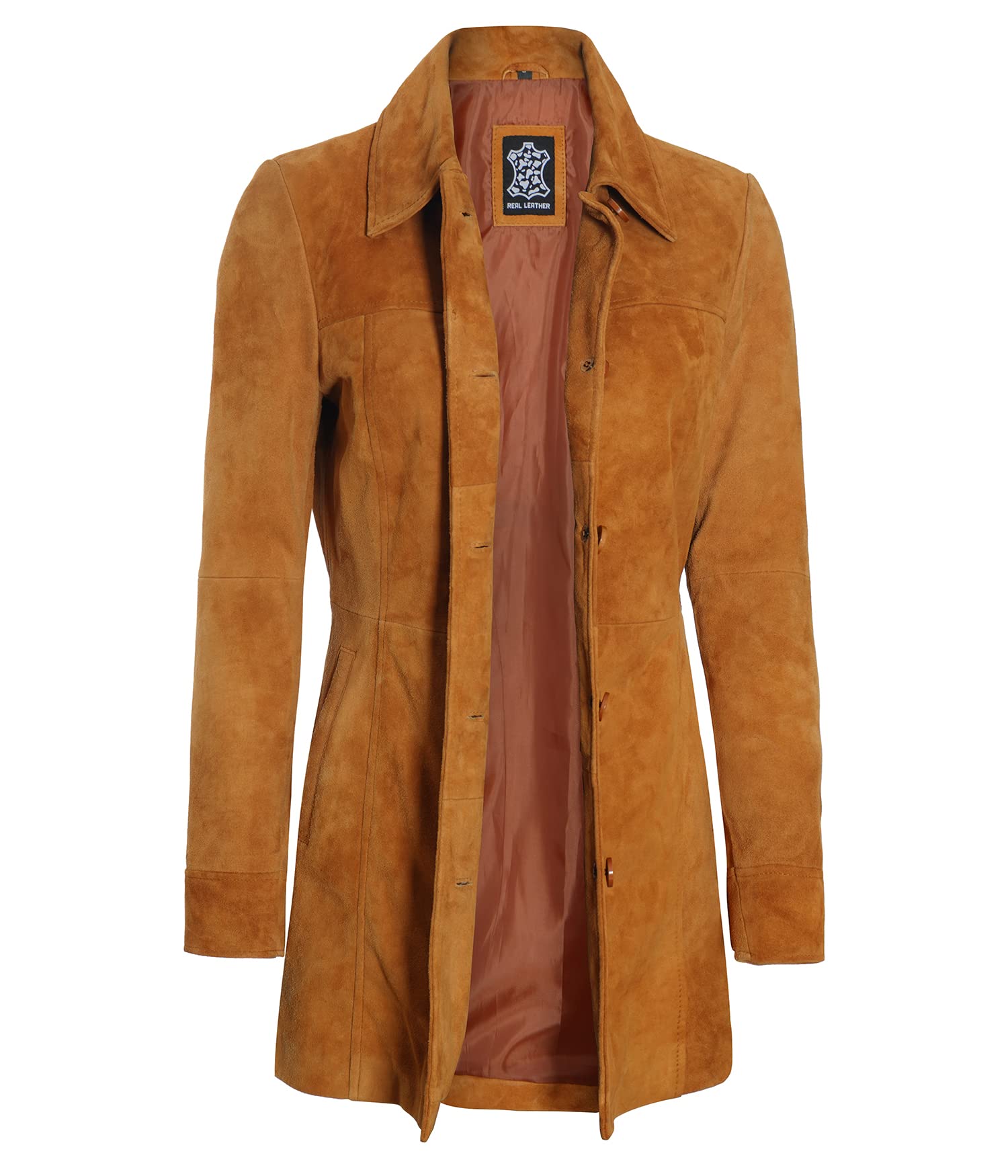 Genuine Lambskin Leather Jacket for Women - Stylish Soft Long Trench Coat - Winter Fashion Outerwear for Casual & Office Wear