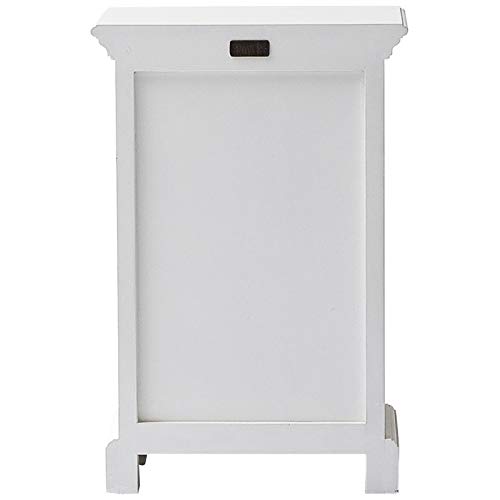 NovaSolo Halifax Pure White Mahogany Wood Nightstand with 3 Drawers - Bedside Table, End Table for Bedroom, Living Room & Office Furniture