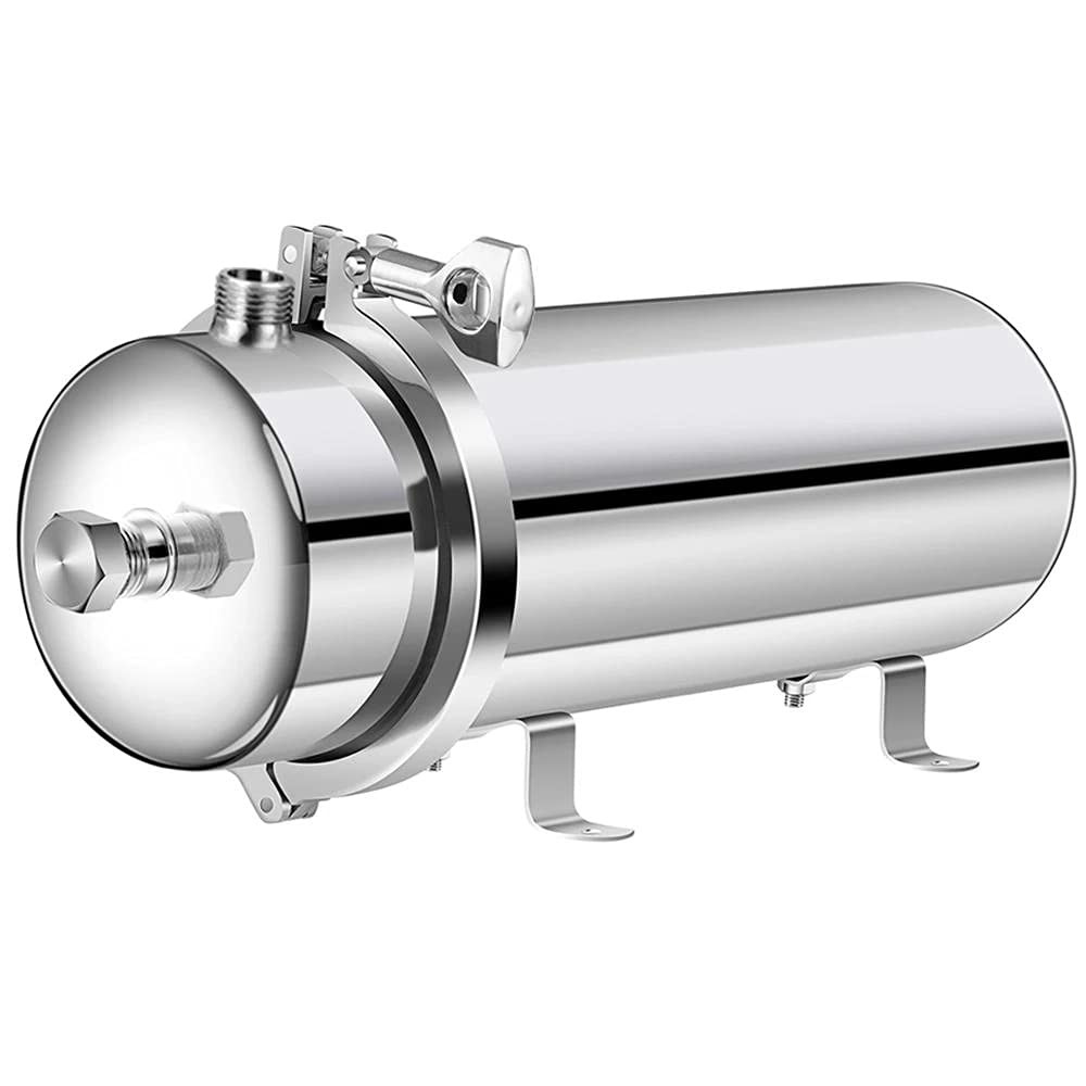 304 Stainless Steel Ultrafiltration Membrane Water Filter - 6000L/H Flow Rate, 0.01 Micron Filtration, PVDF Membrane, Washable & Durable - Perfect for Home Water Purification, Industrial Filtration, and Aquarium Systems