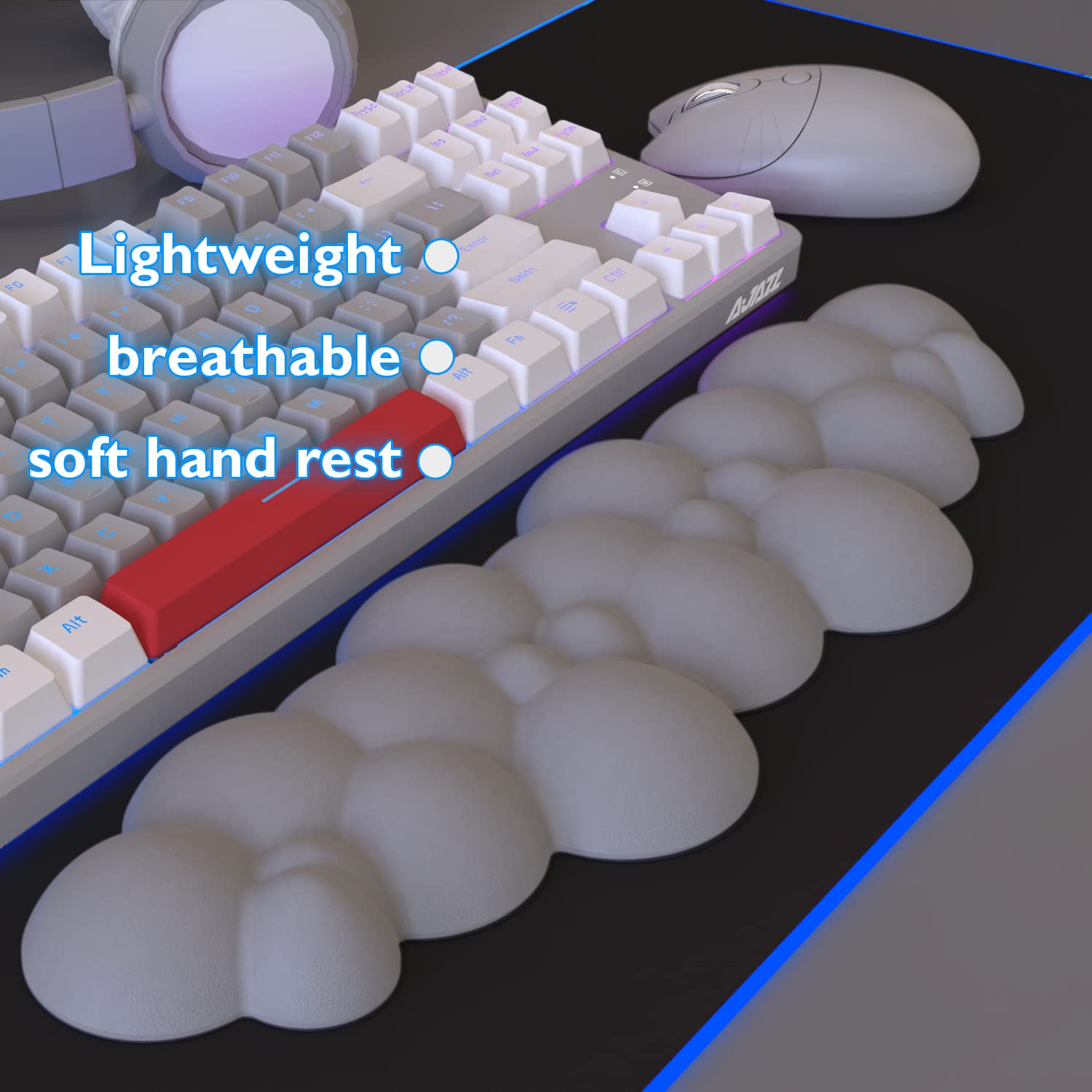 Ergonomic Gaming Keyboard Wrist Rest - Memory Foam for Pain Relief (Gray) - Perfect for Office & Gaming