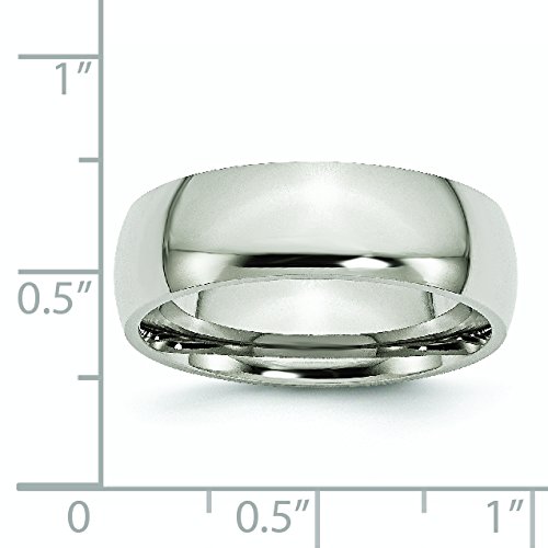 7mm Polished Stainless Steel Wedding Band Ring for Men - Durable Comfort Fit Wedding Ring for Grooms, Anniversary & Everyday Wear