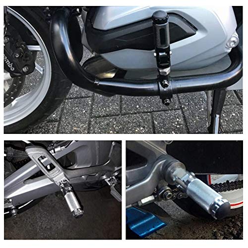 CNC Aluminum Folding Footrests & Rear Pedals Set - Universal Motorcycle Foot Pegs for Comfort & Control (Black) - Perfect for Long Rides, Cruisers & Adventure Bikes