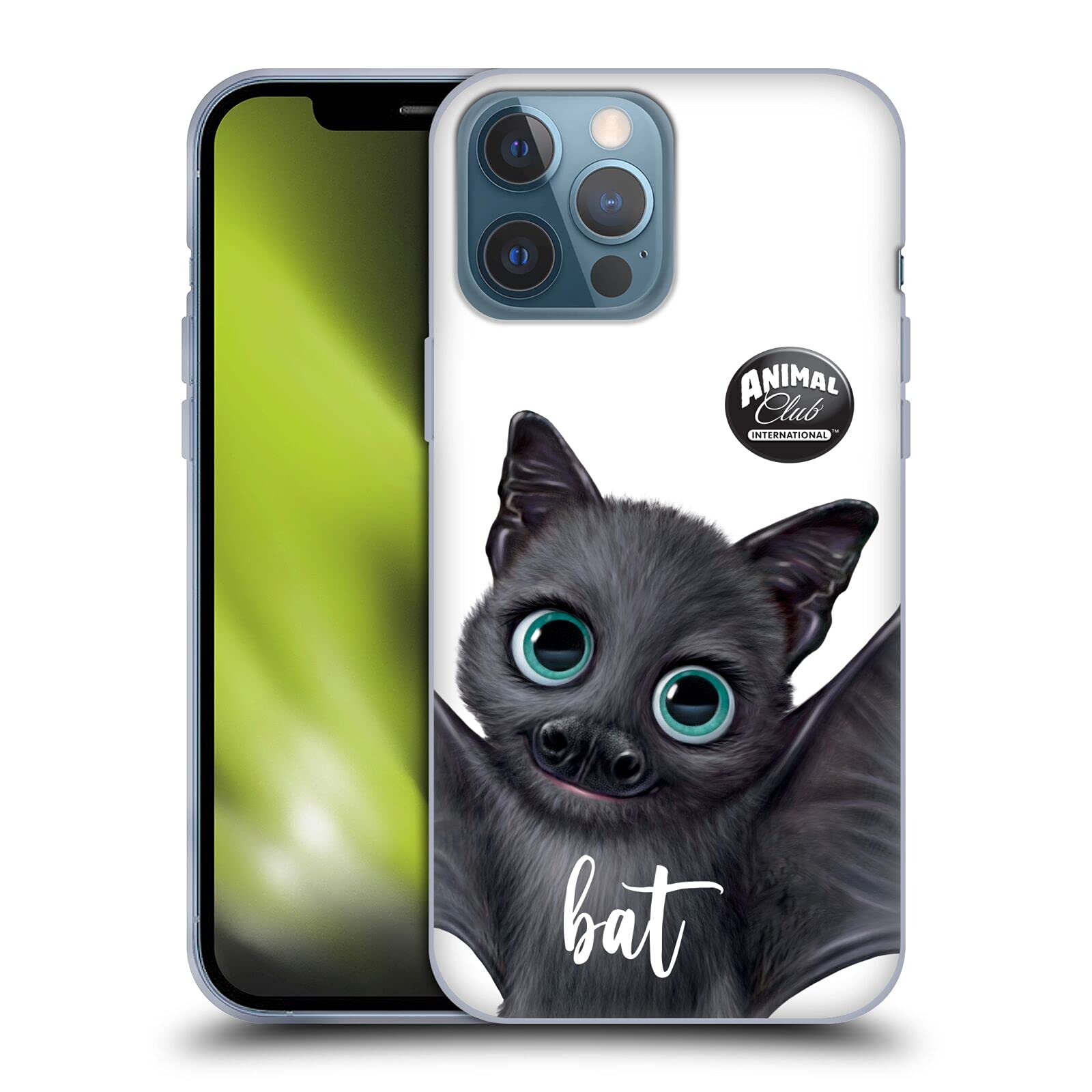 Officially Licensed Animal Club International Bat Faces Soft Gel Case for Apple iPhone 13 Pro Max - Cute & Protective Phone Cover for Everyday Use, Work & Travel