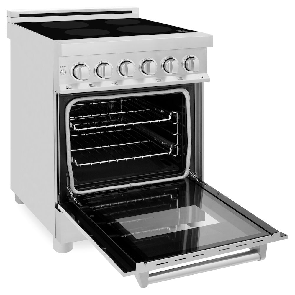 ZLINE 24 Inch 2.8 Cu. Ft. Stainless Steel Induction Range with 4-Element Cooktop & Convection Oven - Perfect for Modern Kitchens, Home Chefs & Small Restaurant Cooking (Model RAIND 24)