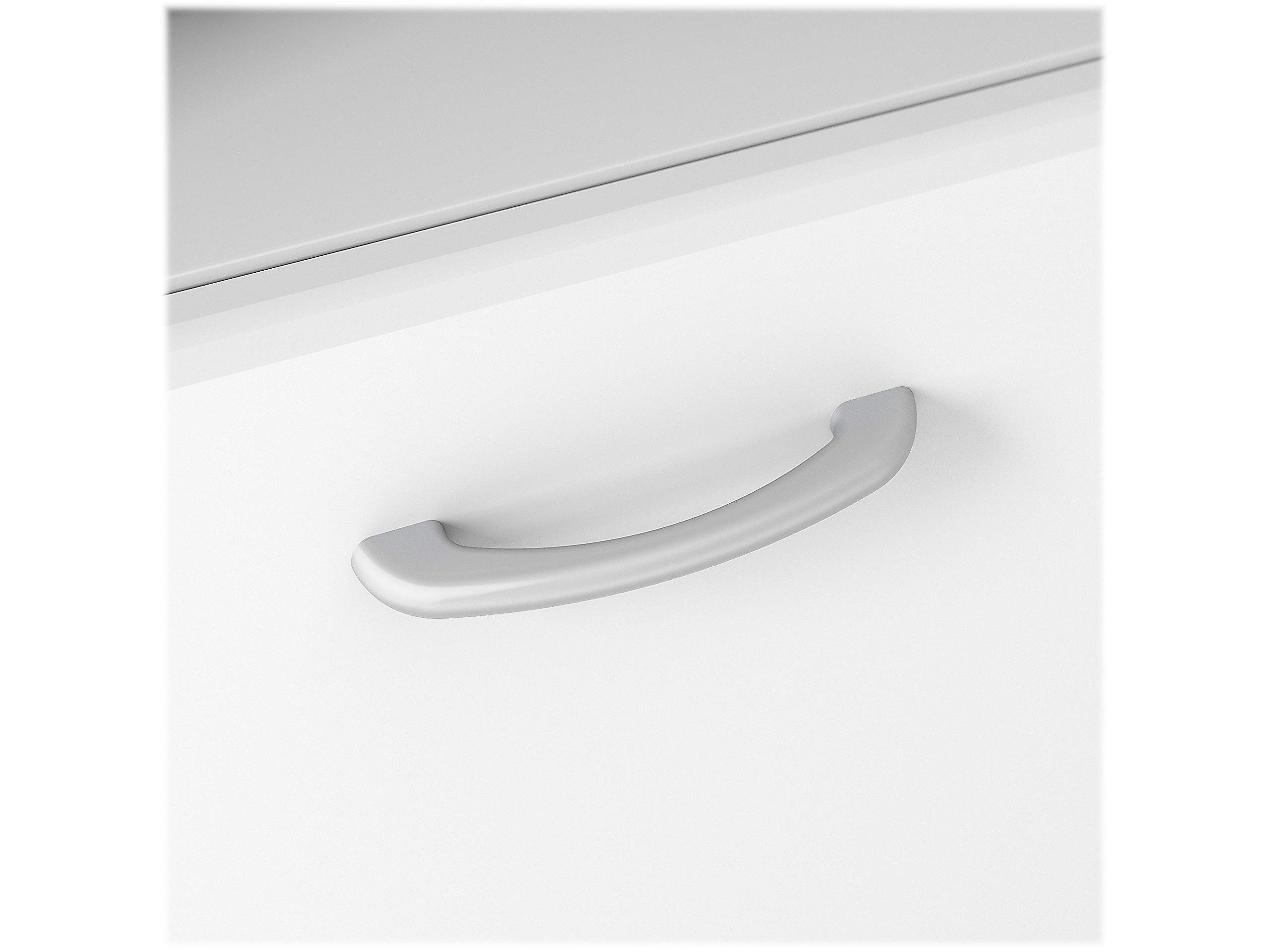 Bush Furniture Cabot L-Shaped Computer Desk in White - Corner Desk with Drawers & Storage for Home Office | Space-Saving Workstation for Small Rooms, Gaming Setup & Remote Work