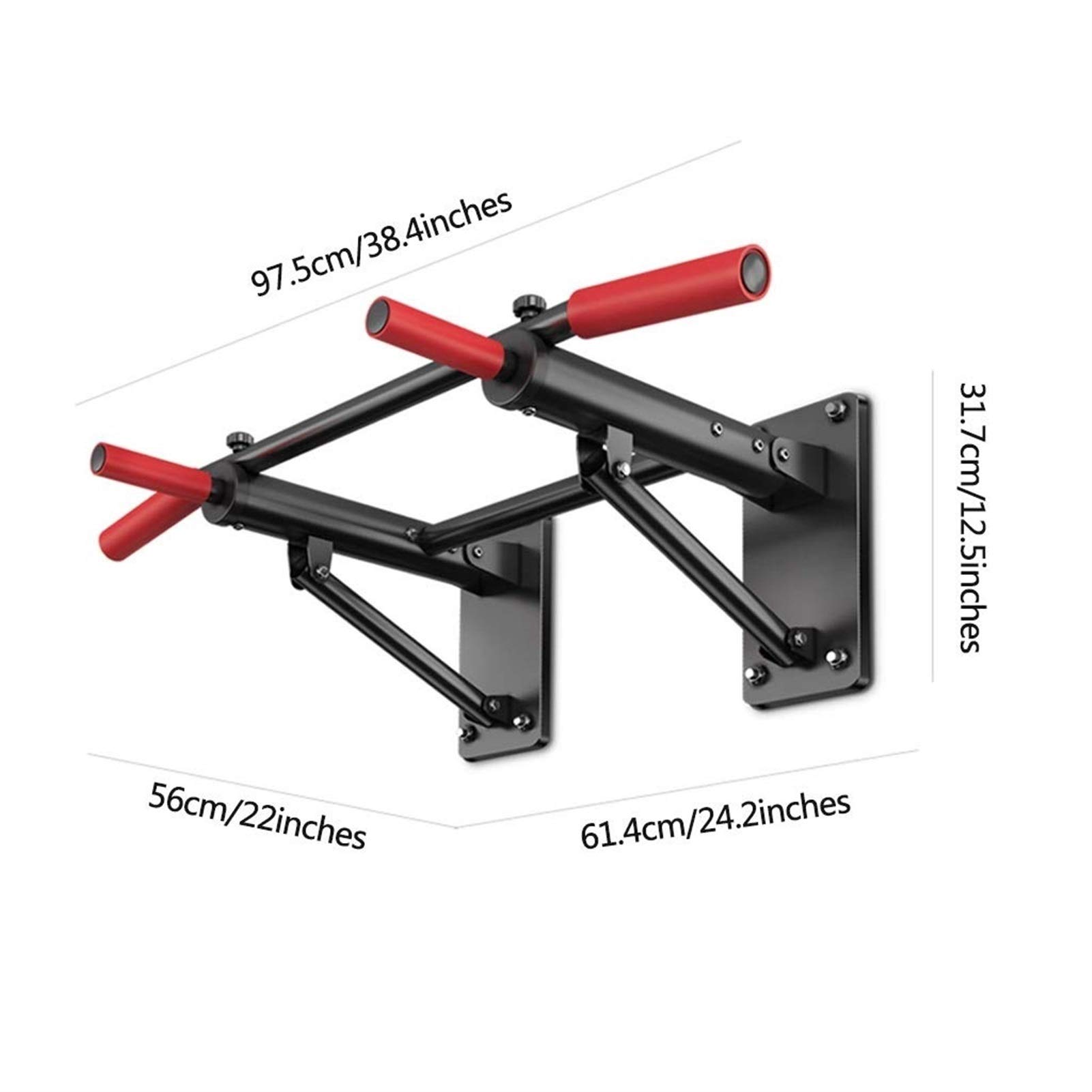 Foldable Wall-Mounted Chin Up Bar - Double Pole Home Gym Equipment for Pull Ups & Strength Training | Perfect for Indoor Workouts, Home Fitness & Small Spaces