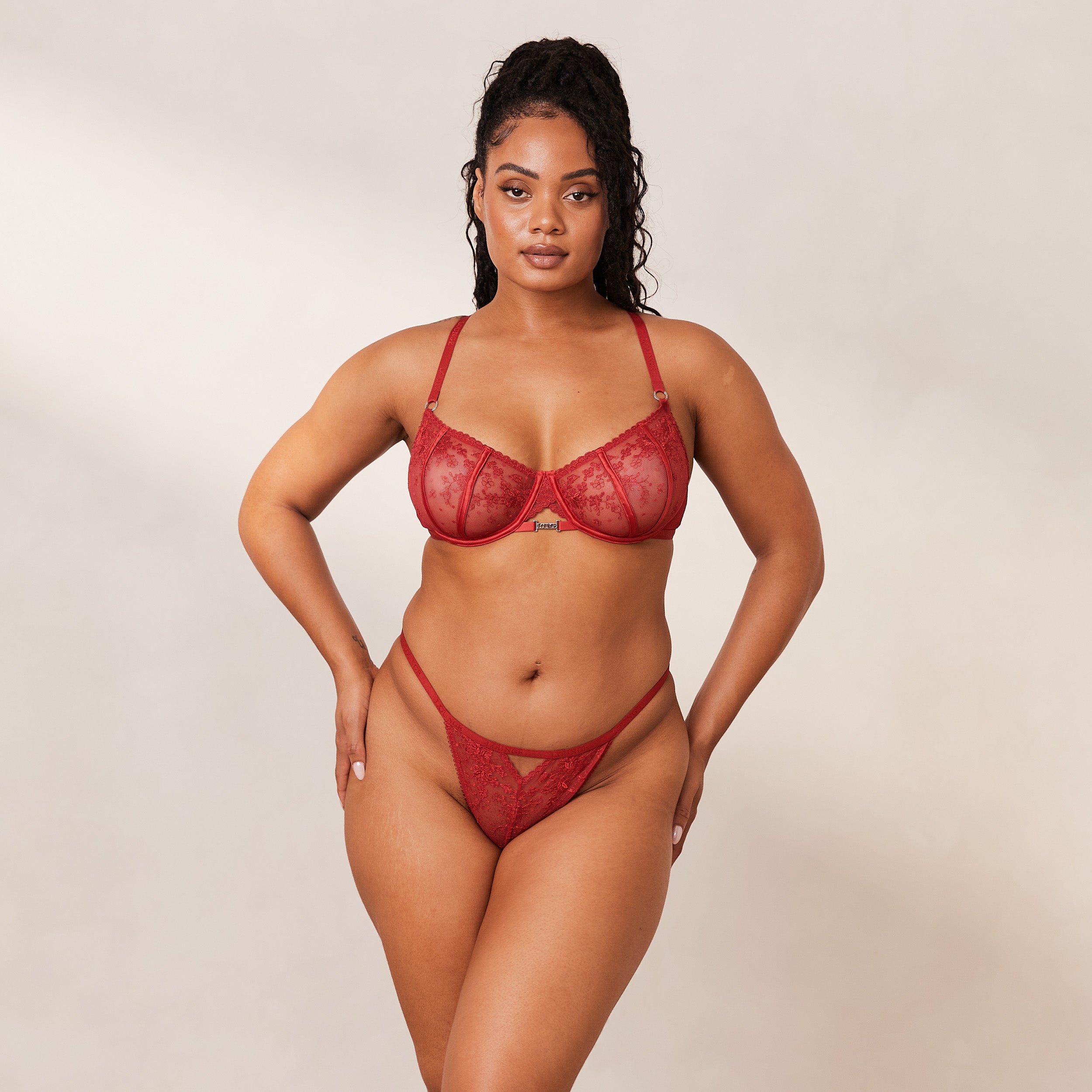 Flirt Balcony Bra - Sexy Lace Underwire Push Up Bra in Maroon for Women | Perfect for Date Nights, Valentine's Day & Special Occasions
