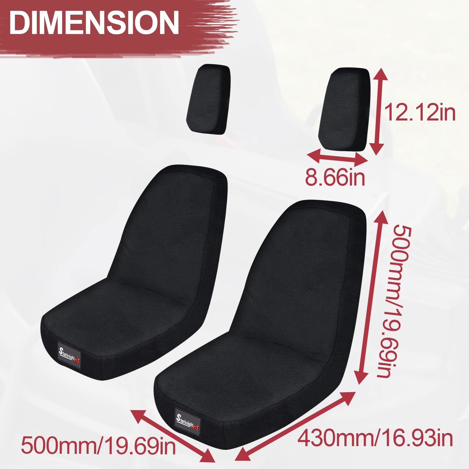 StarknightMT UTV Waterproof Rhino Seat Covers - Heavy Duty 1680D Fabric Black - Compatible with Yamaha Rhino 700/660/450 Models (2004-2021) - Perfect for Off-Roading, Hunting & Outdoor Adventures