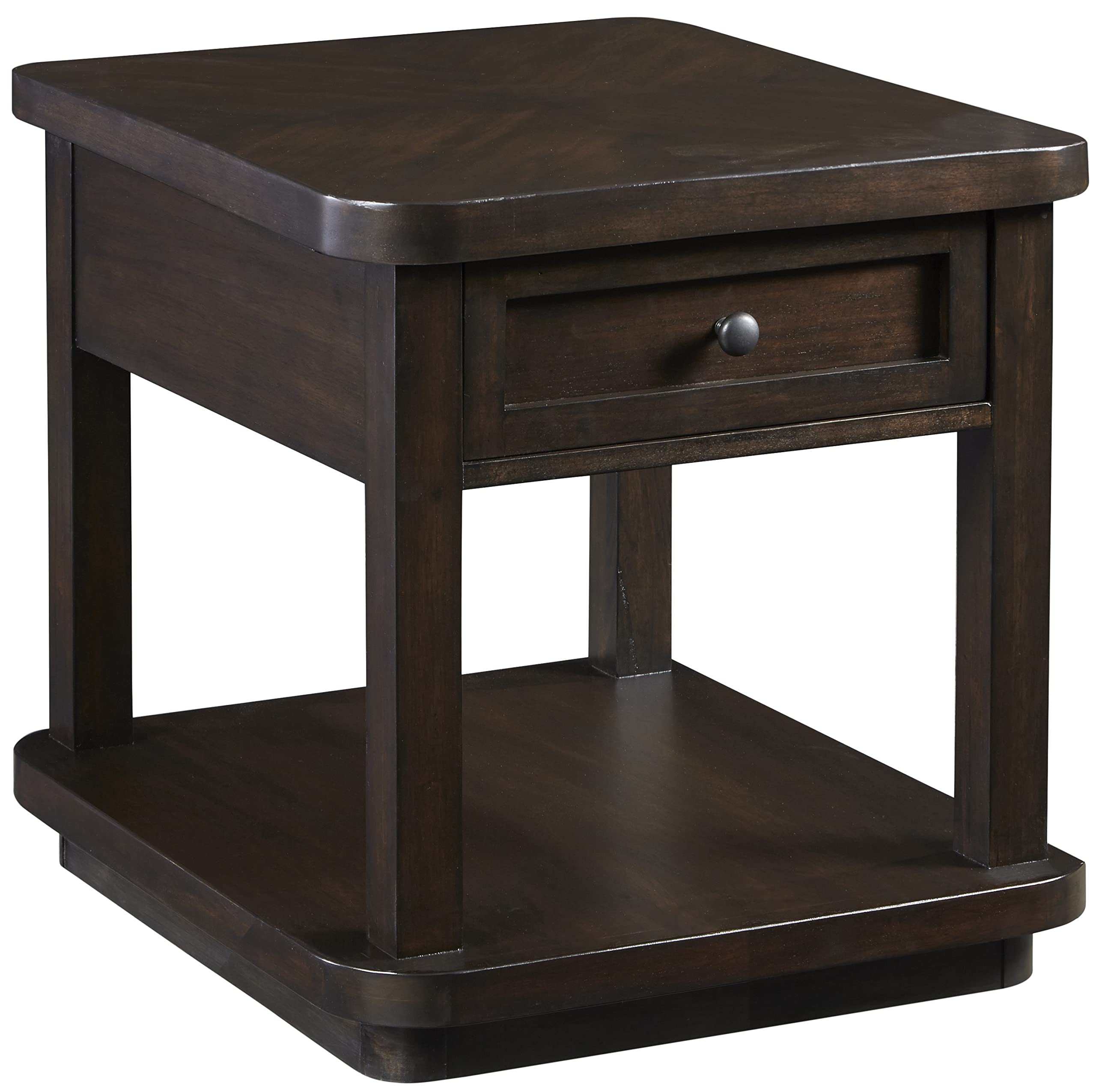 Progressive Furniture Grove Park End Table - Brown Wooden Side Table for Living Room, Bedroom & Office - Compact Nightstand with Storage Shelf