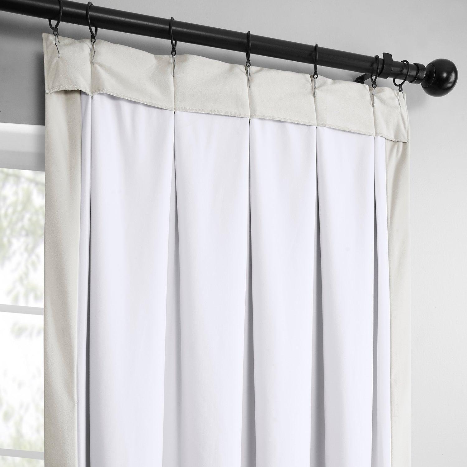 Luxury White French Pleat Velvet Blackout Curtains - Thermal Insulated Room Darkening Drapes for Bedroom & Living Room