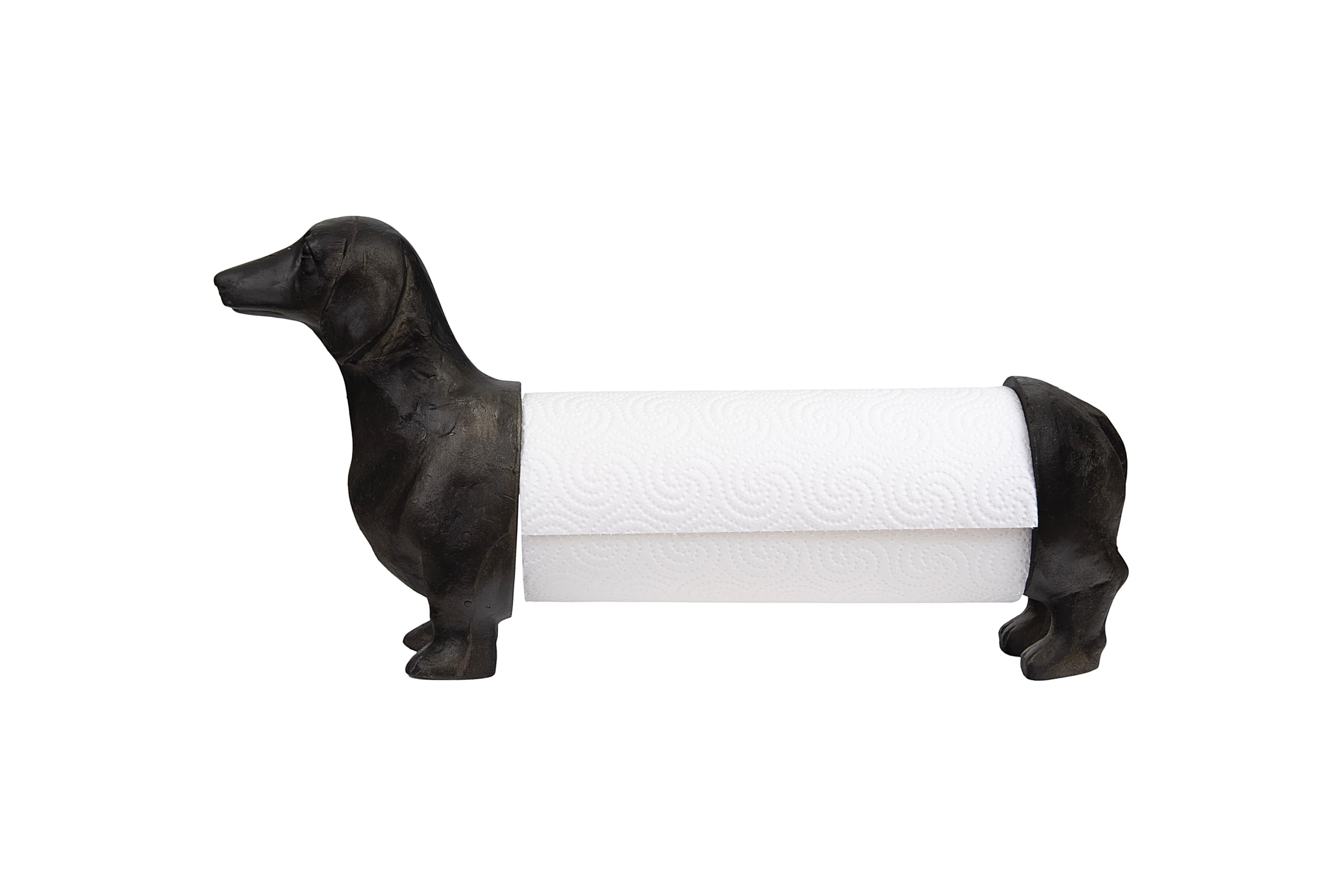 Creative Co-Op Dachshund Dog Paper Towel Holder - Bronze Kitchen Organizer for Entertaining & Home Decor - Perfect for Kitchen, Bar, or Party Use