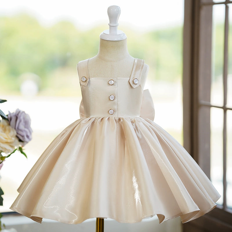 Champagne Princess Dress for Baby Girls - Elegant Toddler Birthday & Pageant Gown - Perfect for Special Occasions, Photo Shoots & Parties