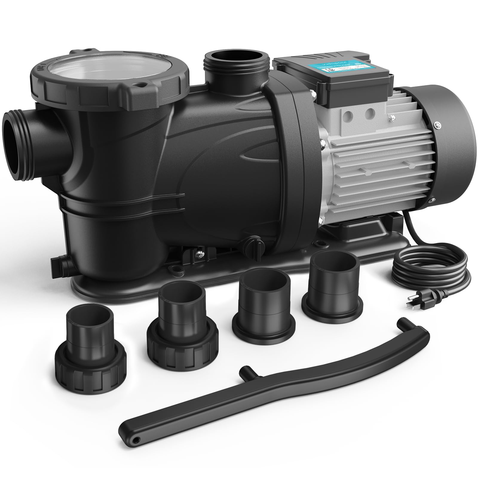 Best In-Ground & Above Ground Pool Pump - 1.5HP Self Priming High Flow (115V, 7350 GPH, Single Speed) for Crystal Clear Swimming Pools - Perfect for Backyard, Residential & Commercial Use