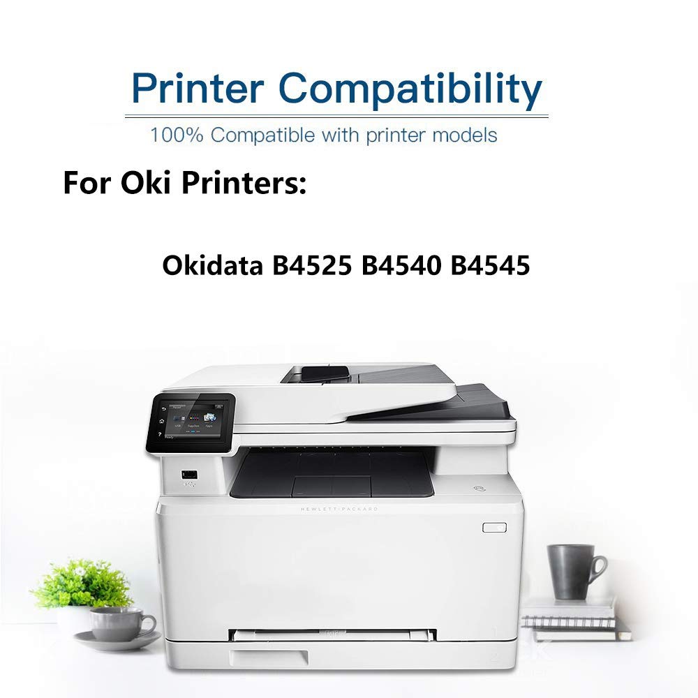2-Pack Black High Yield 52116101 Compatible Toner Cartridge for Okidata B4525 B4540 B4545 Printers - Office & Home Printing Replacement