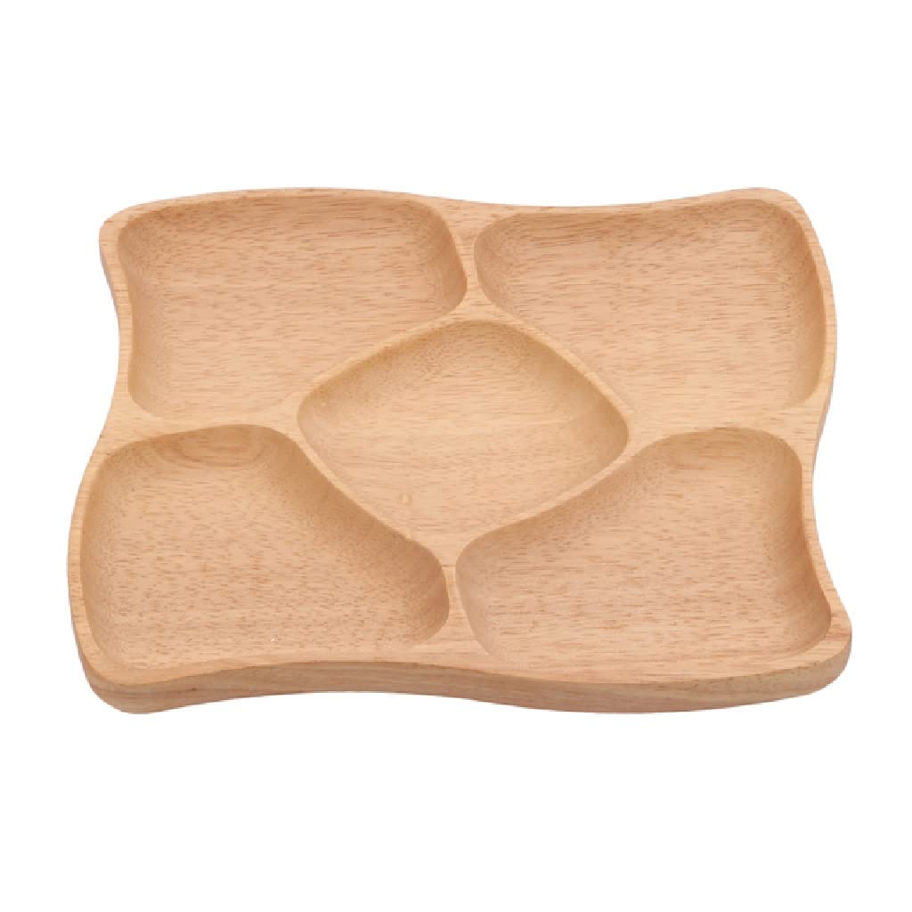 Irregular Oval Solid Wood Cake Stand - Rustic Dessert Plate, Fruit Tray & Tea Saucer for Afternoon Tea, Wedding Buffet, and Party Tableware (One Size, Color A)