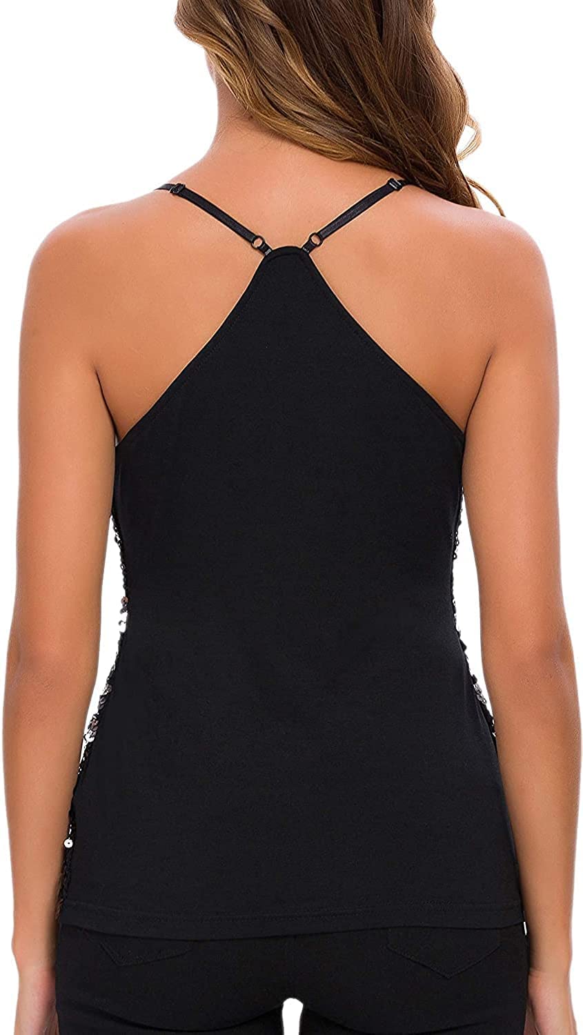 Sparkly Sequin Tank Top for Women - Glitter Party Vest Sleeveless Tunic Blouse | Perfect for Night Out, Club Wear, Birthday Party & Special Occasions